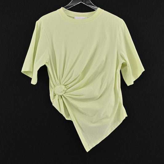 See By Chloe Womens Knot Front Top Size L Young Green Cotton Modern Effortless