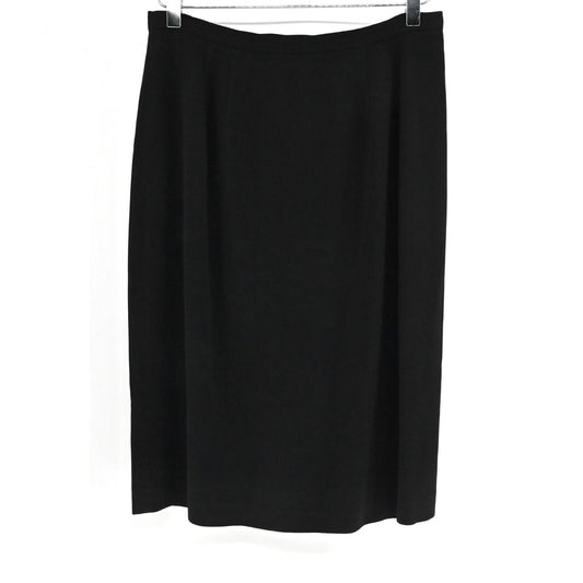 Vtg ANNE KLEIN II Pencil Skirt Womens Sz 12 Black Office Corpcore USA Union Tag