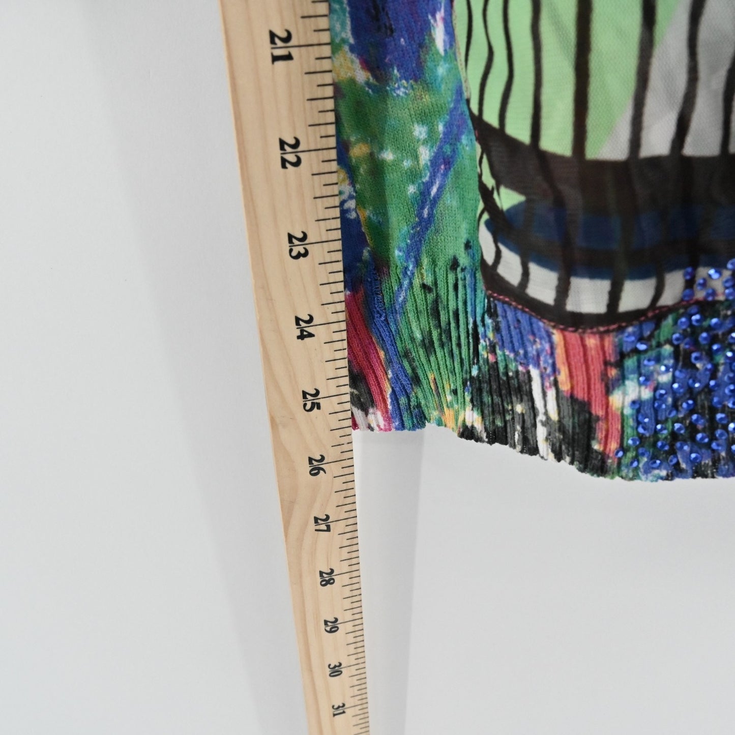 Alberto Makali Womens Beaded Zip Jacket Size L Cardigan Art to Wear Colorful