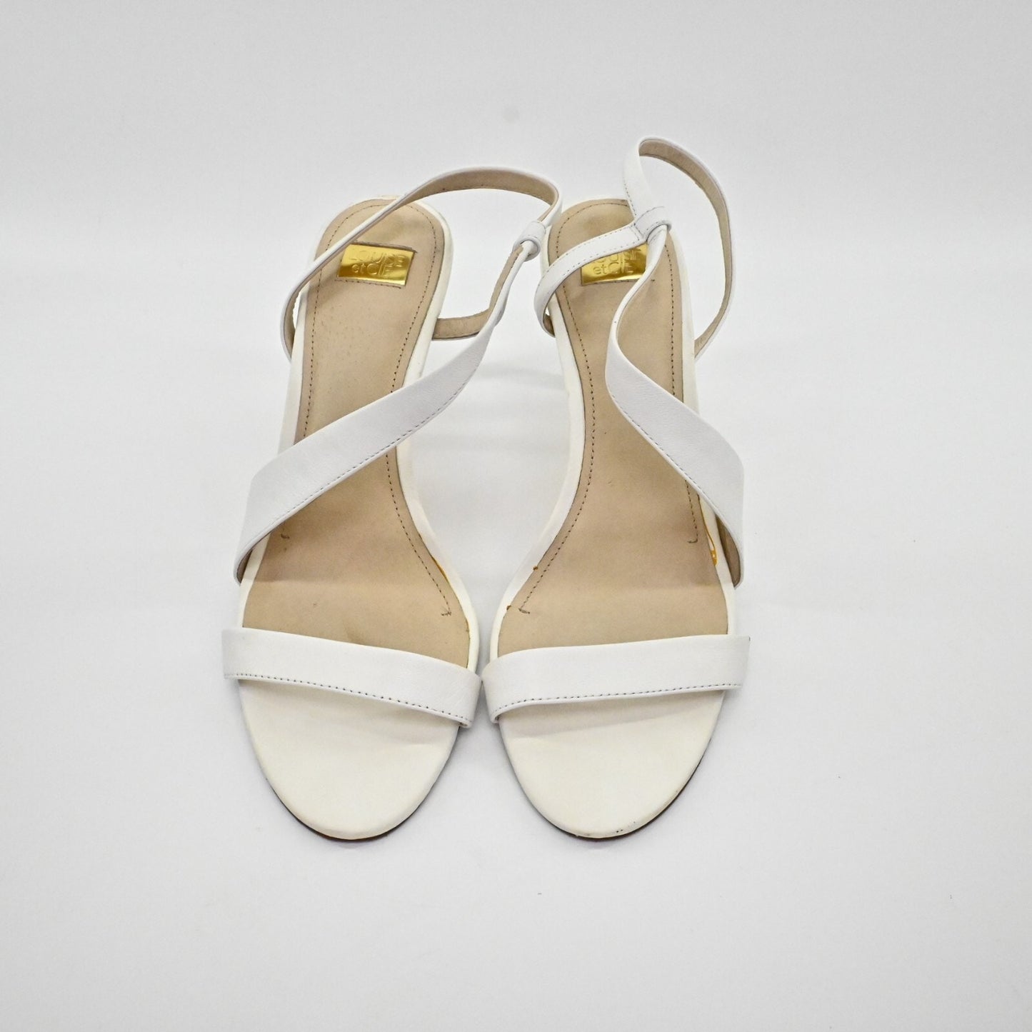 LOUISE ET CIE Womens Kass Heels Size 10M Optic White Strappy Open Toe Pumps