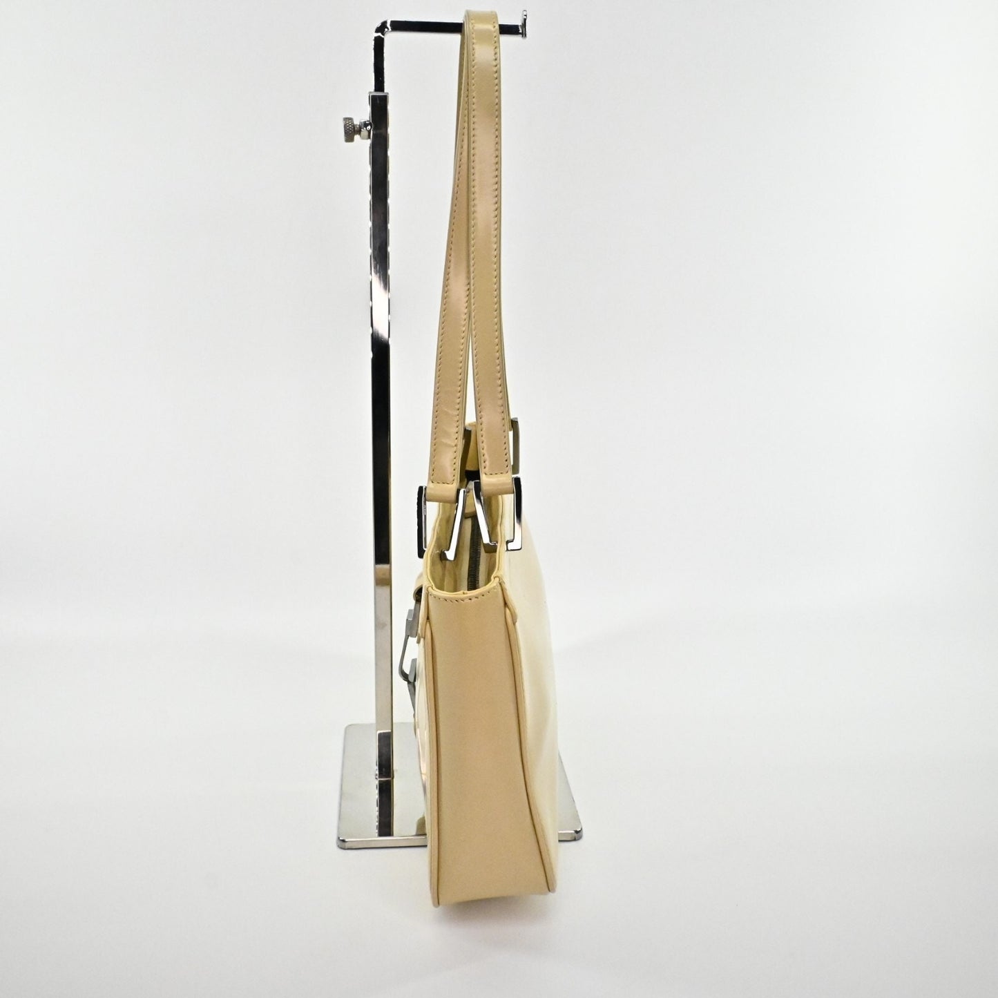 GUCCI Bag Jackie Beige Patent Leather Double Handle Classic Shoulder Tote Bag