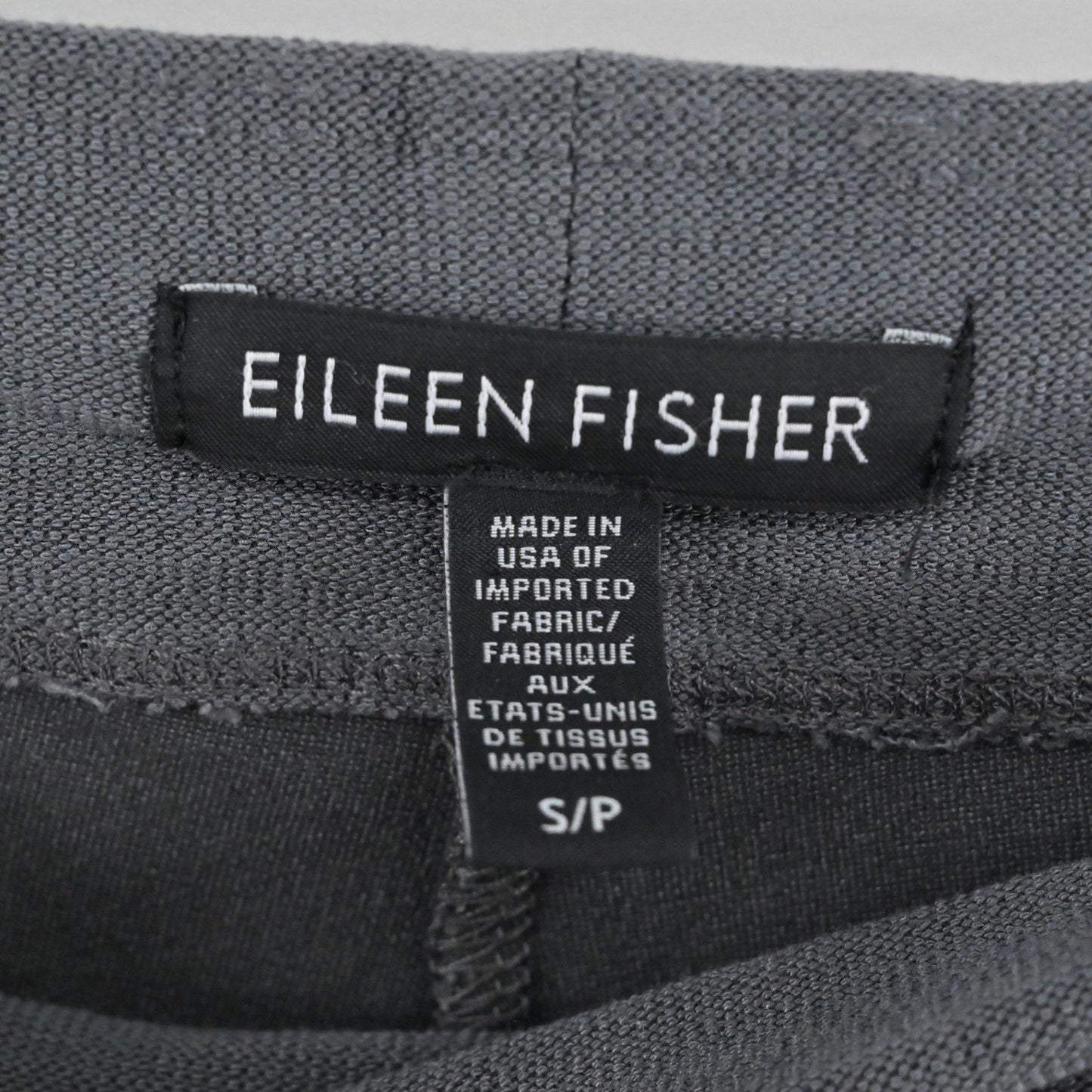 Eileen Fisher Washable Stretch Crepe Straight Pants Size S Gray Knit Lagenlook