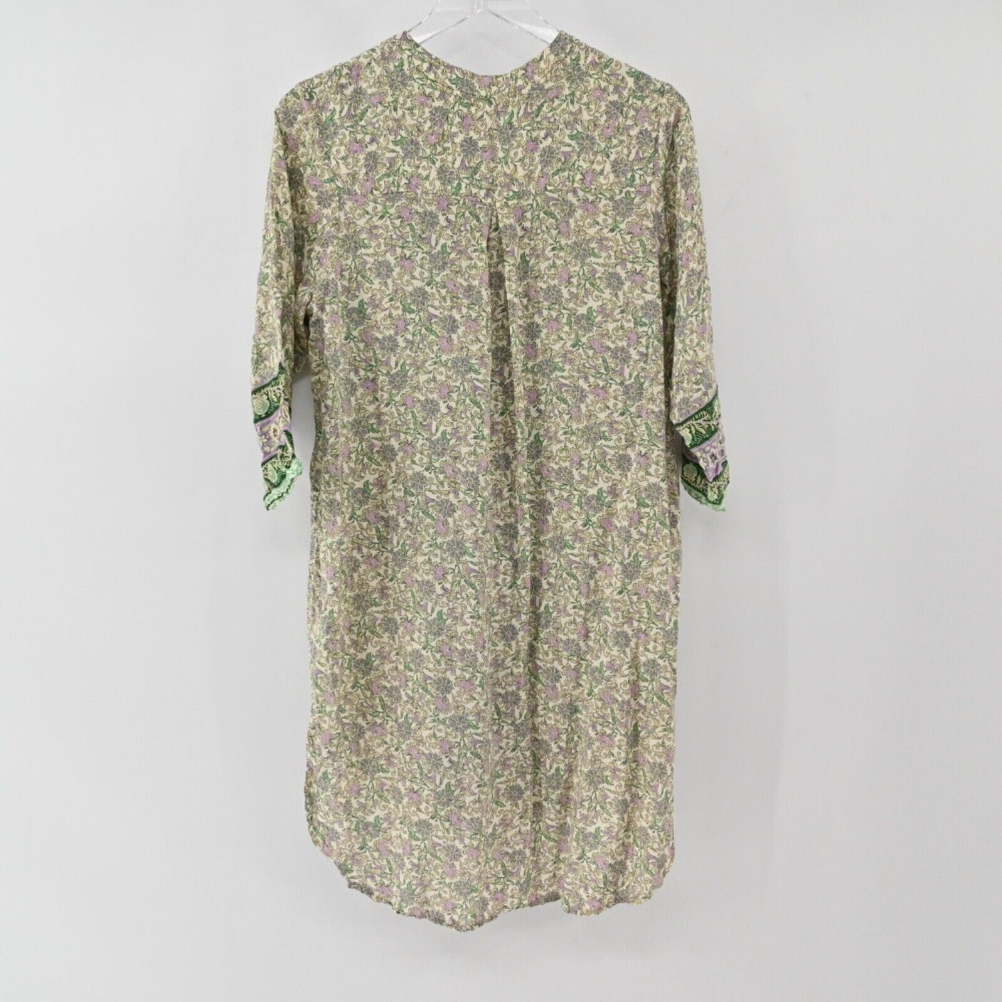 SEA LUSTRE Dress Womens One Size Green Floral Jet Setter Mini Tunis 3/4 Sleeve