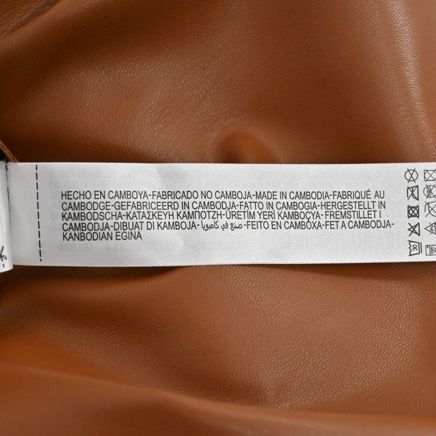 ZARA Pants Womens Size XS Brown Faux Leather High Rise Button Fly Straight Leg