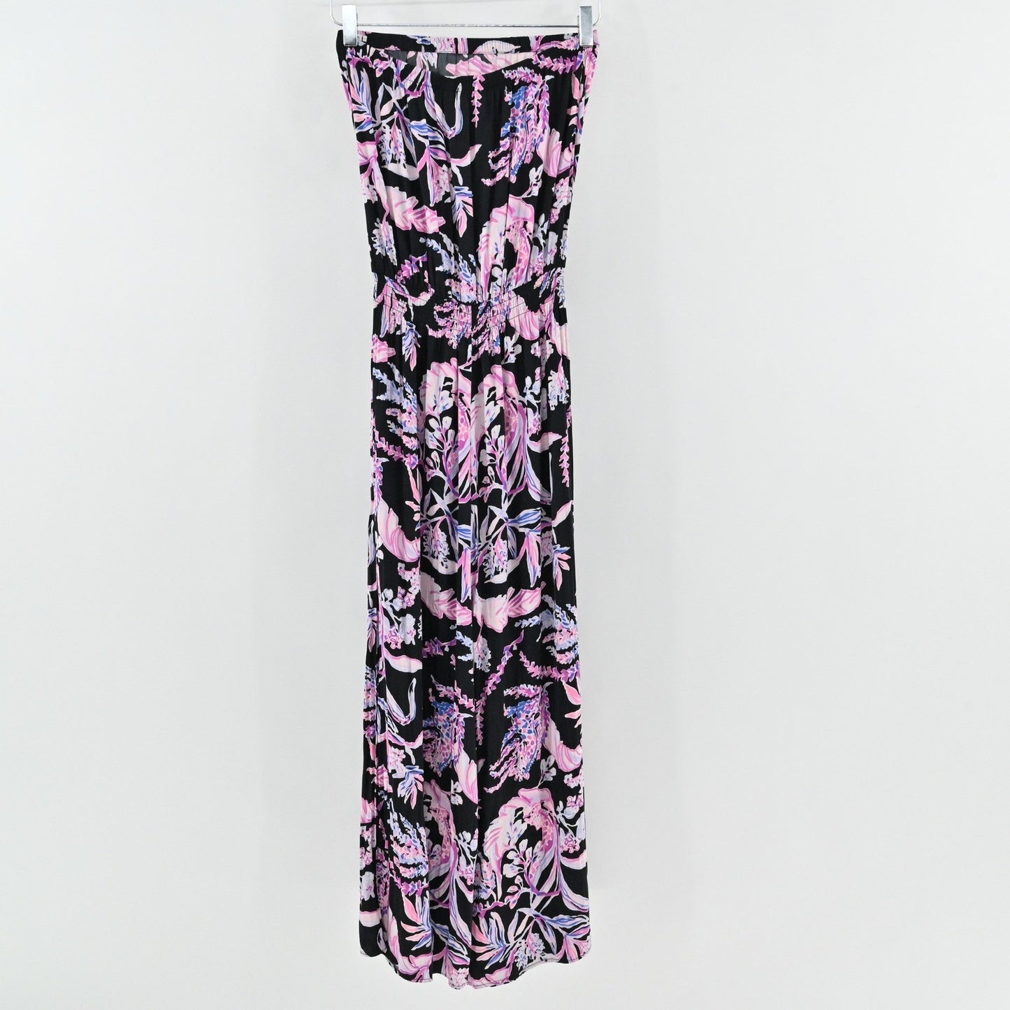 Lilly Pulitzer Pim Floral Jumpsuit Size S Onyx Wild Within Strapless Black Pink