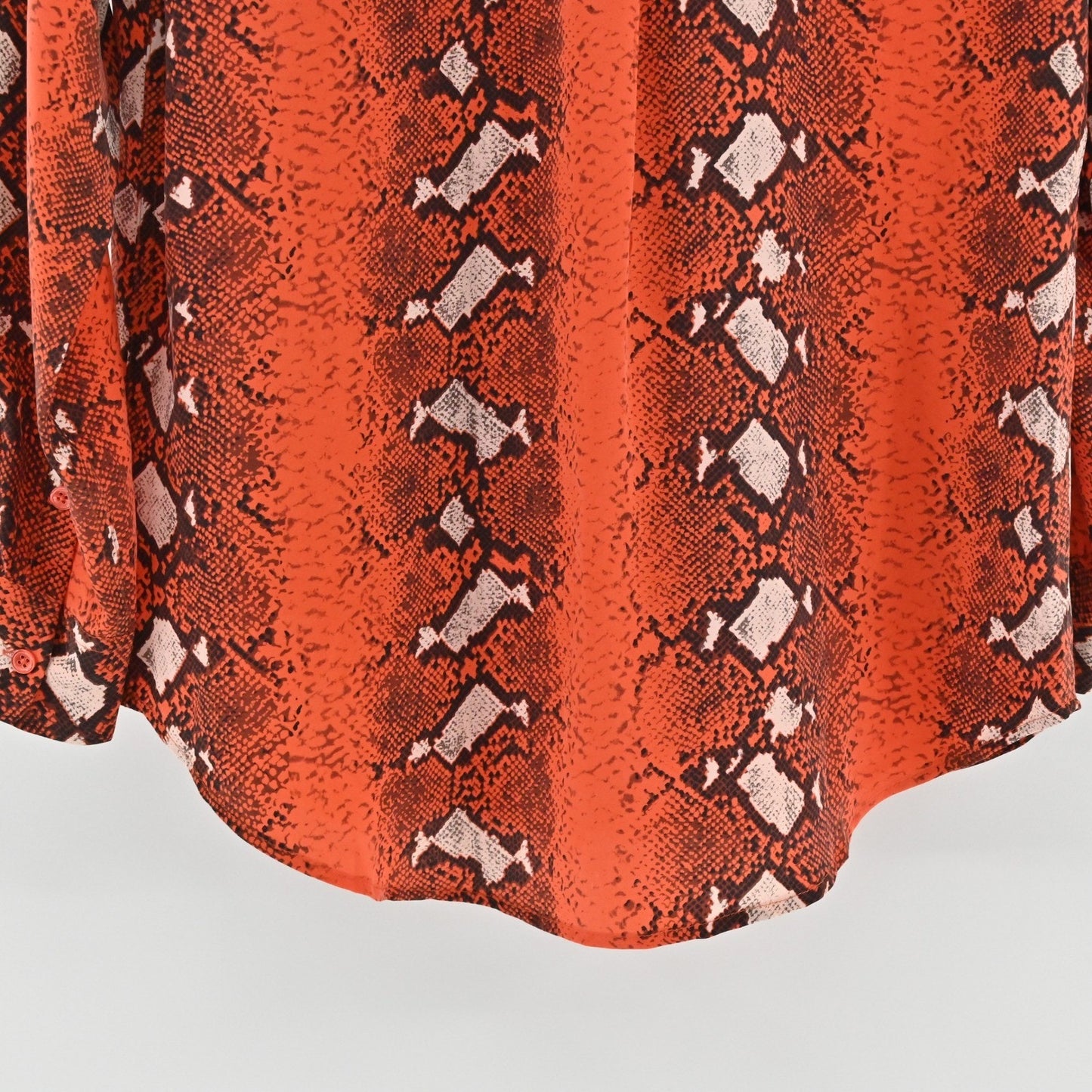 EQUIPMENT Womens Silk Top Size S Orange Snakeskin Button Dopamine Maximalist