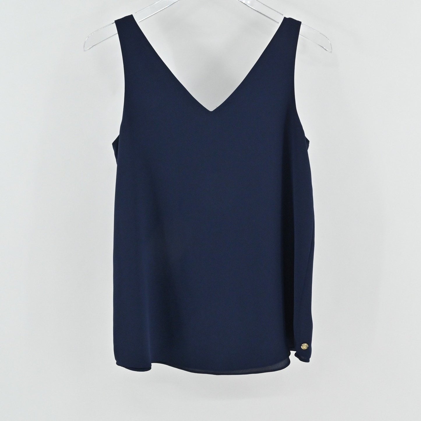 Lilly Pulitzer Womens Florin Straight Hem Top Size S Navy Blue Sleeveless Blouse