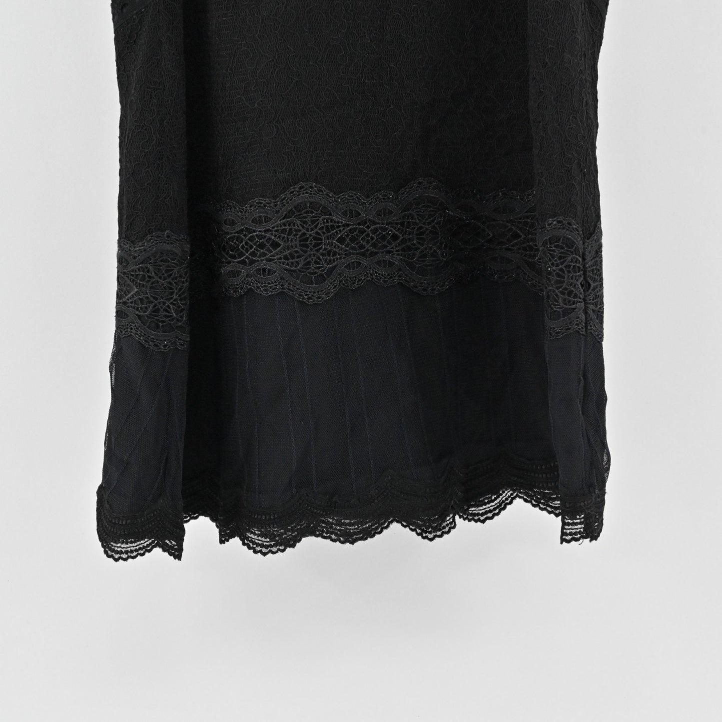 Jonathan Simkhai Womens Black Lace Top Size XS Scalloped Mock Neck Sleeveless