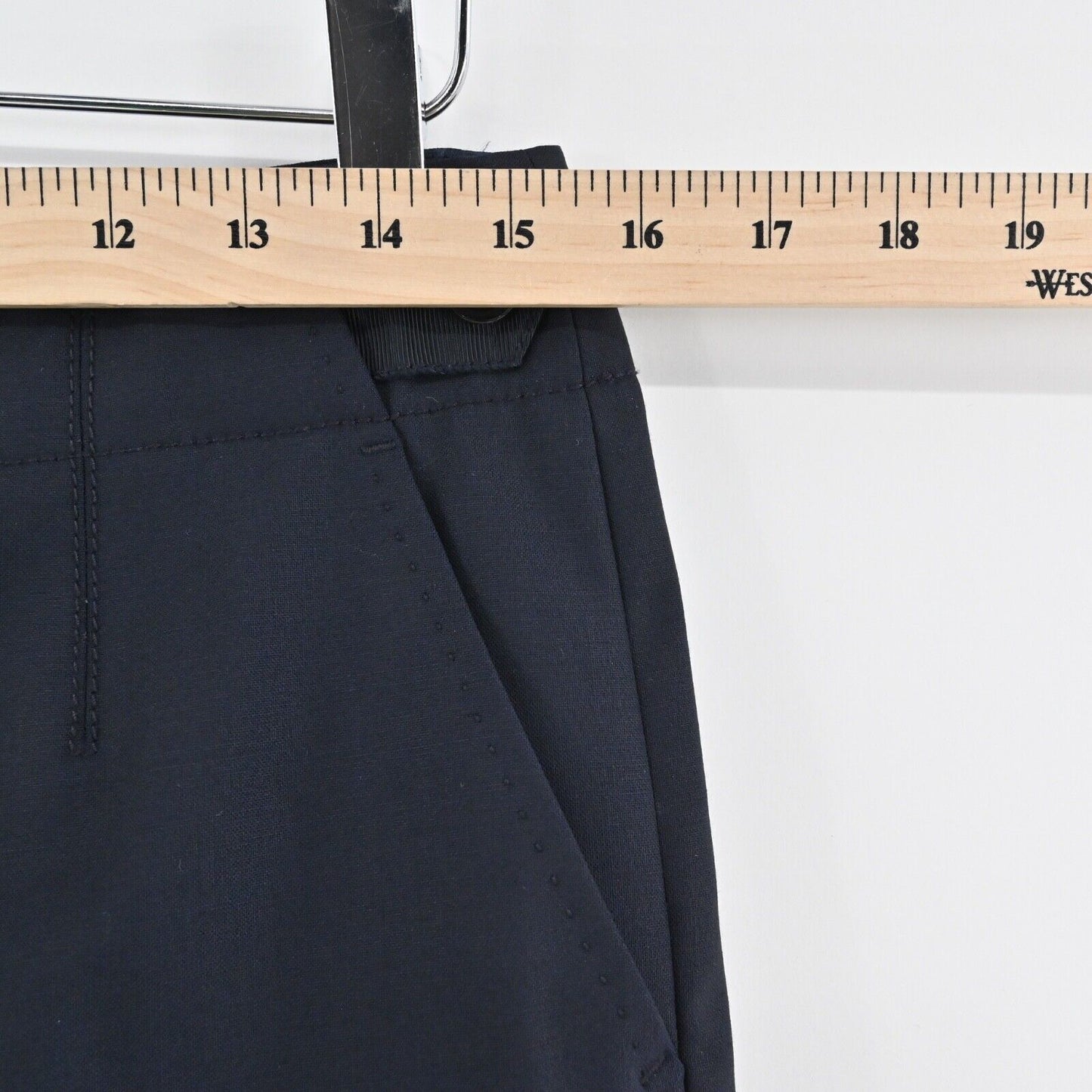 ELIE TAHARI Pants Womens Sz 6 Navy Blue Wool Blend Low Rise Straight Leg Trouser