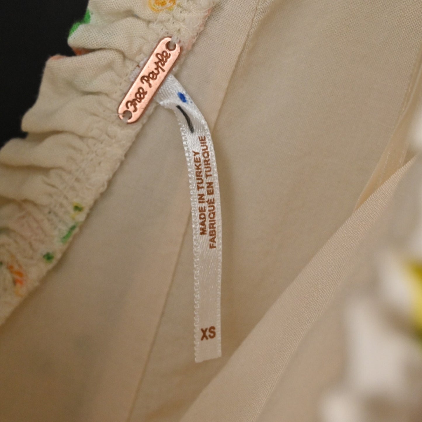 FREE PEOPLE Dress Size XS Like A Lady Citrus Printed Linen Blend Sleeveless Mini