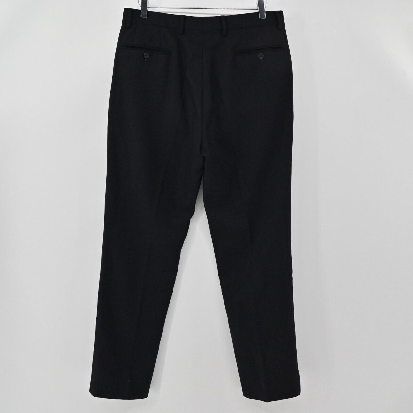 CANTARELLI Dress Pants Mens Sz IT 50 Loro Piana Italian Fabric Solid Black Wool