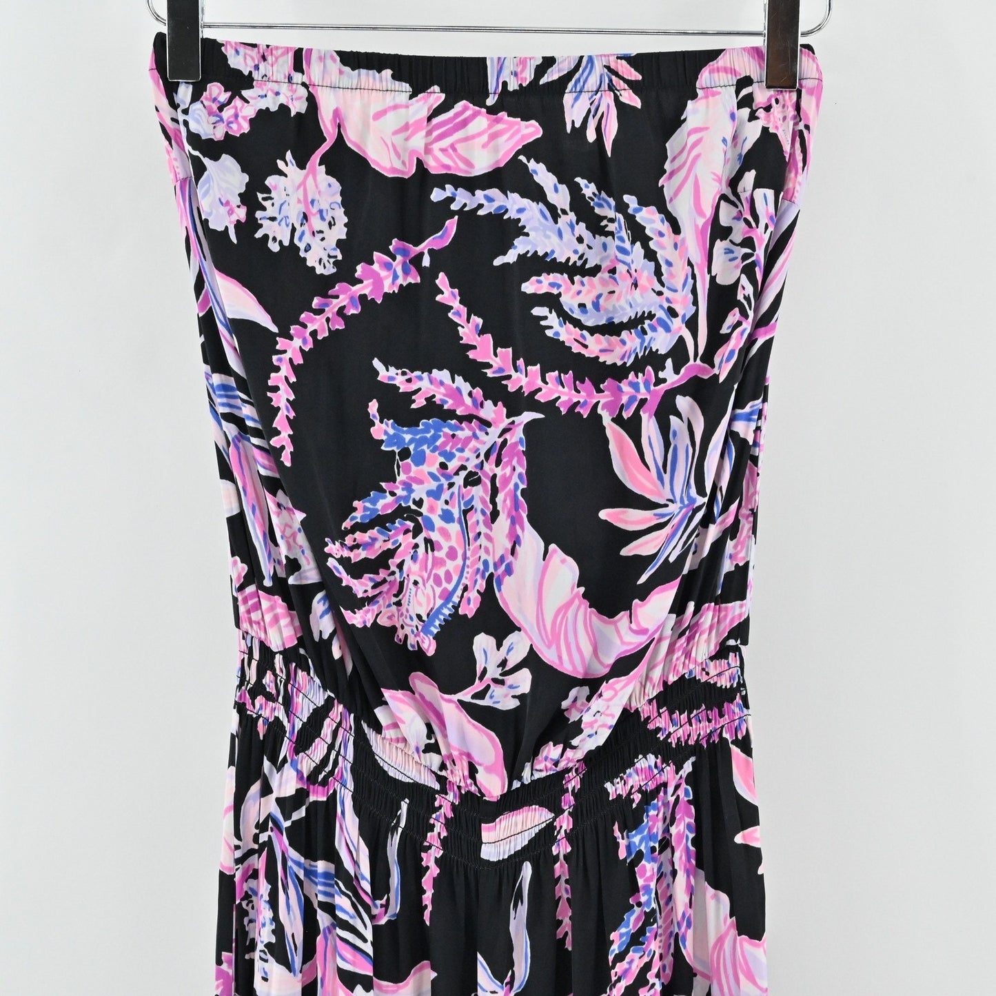 Lilly Pulitzer Pim Floral Jumpsuit Size S Onyx Wild Within Strapless Black Pink