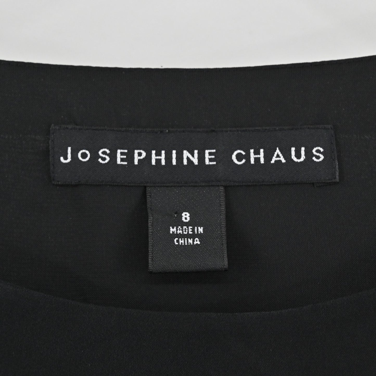 Josephine Chaus Womens Silk Top Size 8 Black Floral Embroidered Fringe Trim Boho