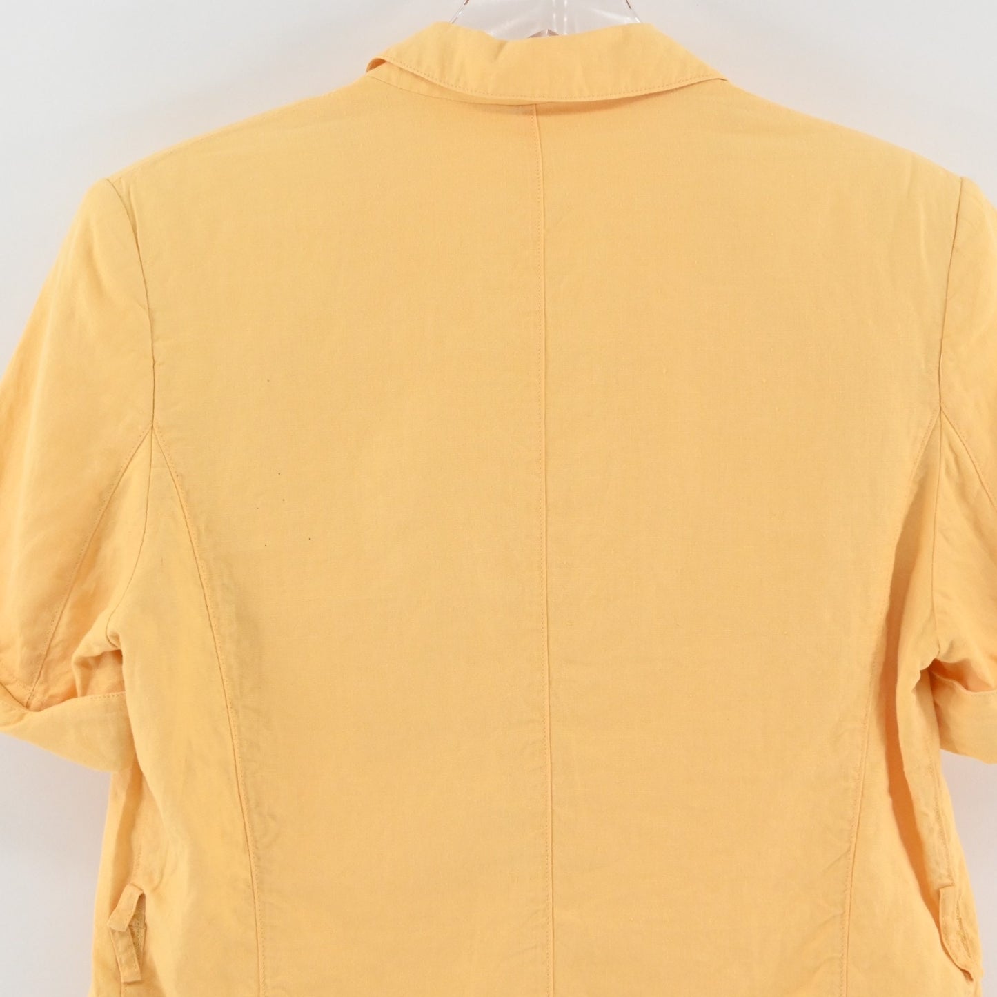 Vtg ESCADA Womens Butter Yellow Linen Top Size 40 Layering Safari Utility 80s