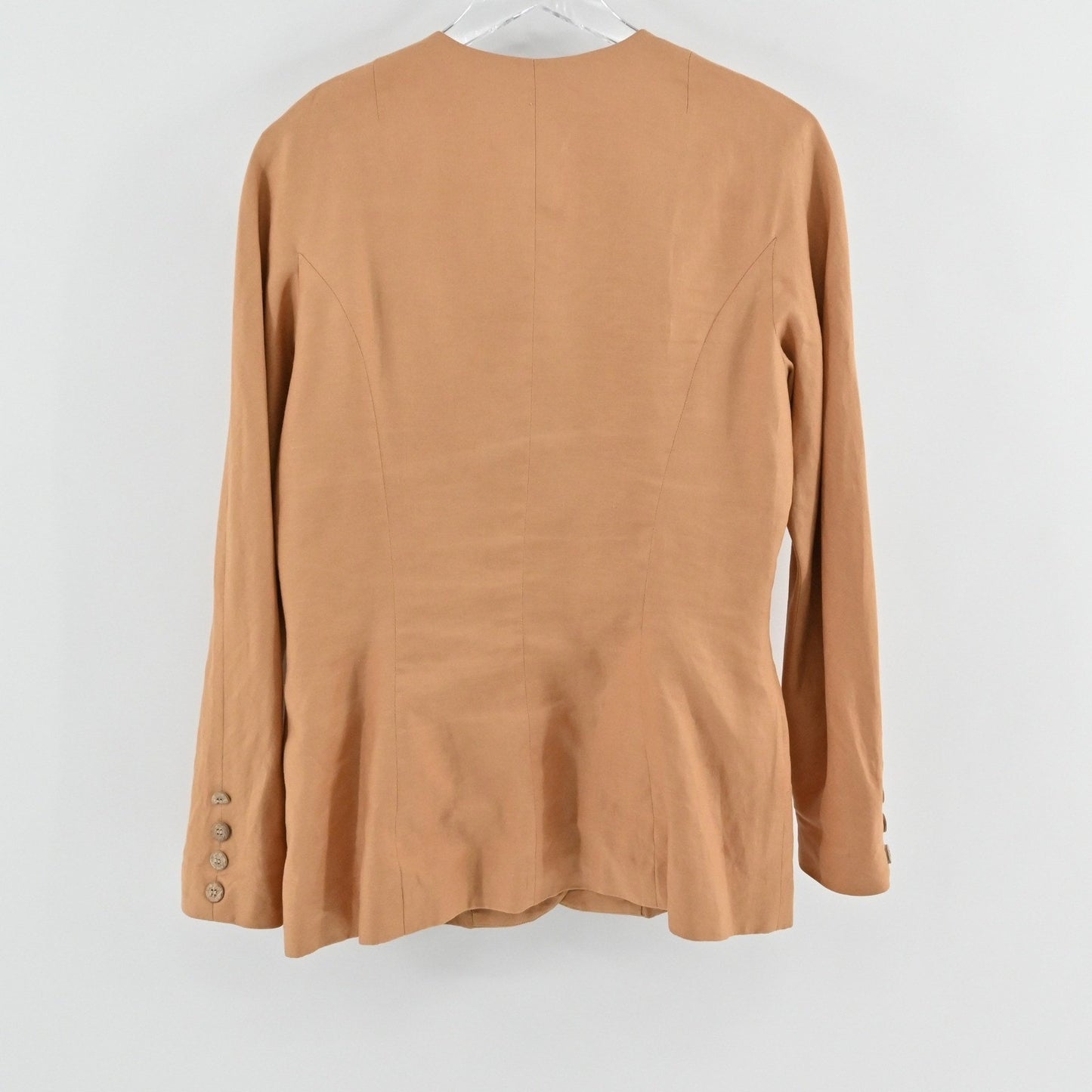 Vtg Womens Linen Blazer Size 6 Quiet Luxury Button Career Ann Tjian for Kenar