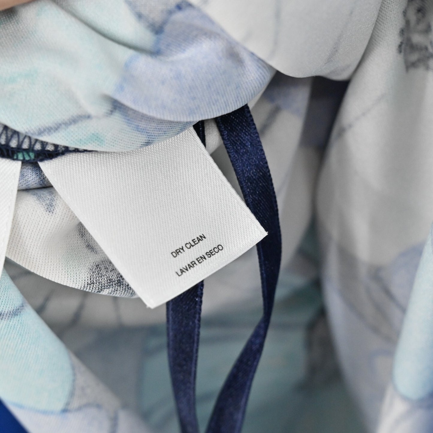 PAPPAGALLO Blue Floral Dress Size 2 Retro Scalloped Hem Sheath Mini Preppy