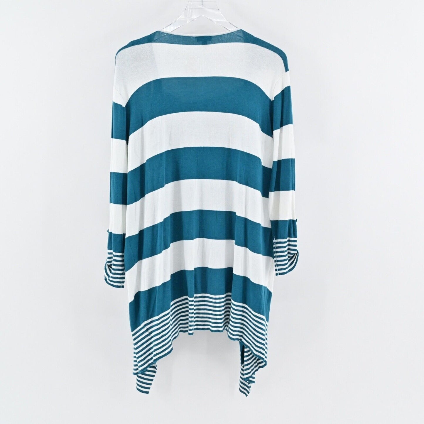 TORRID Set Womens Size 2X Blue Stripe Drape Open Front Cardigan Lace Trim Cami