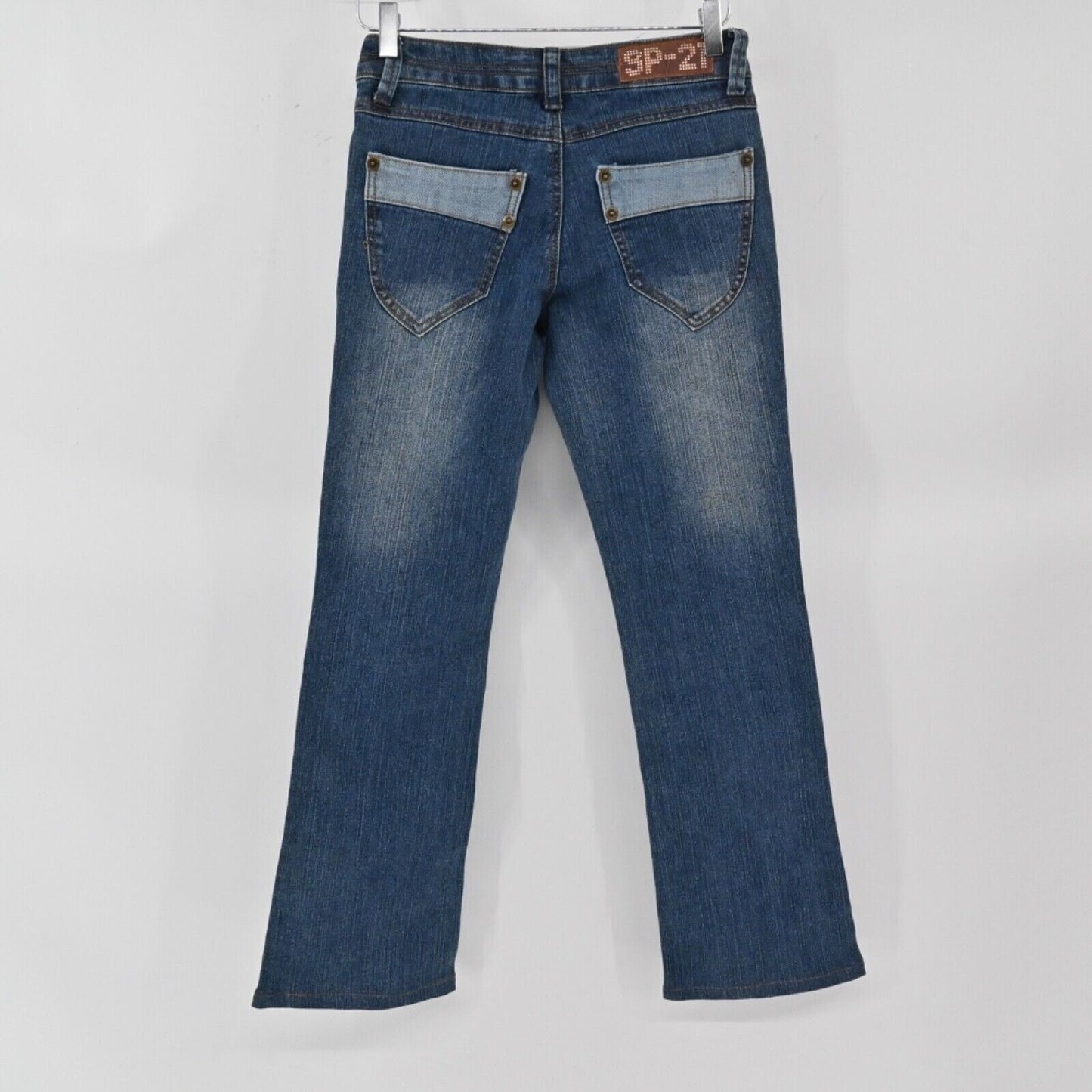 Vtg Y2k SOUTHPOLE Womens Studded Low Rise Jeans Sz 5 Logo Graphic Urban Graffiti