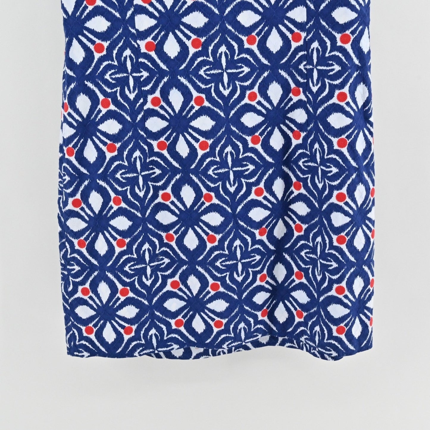 Vineyard Vines Whale Tail Tile Dress Size 14 Sleeveless Blue Red Floral Ikat