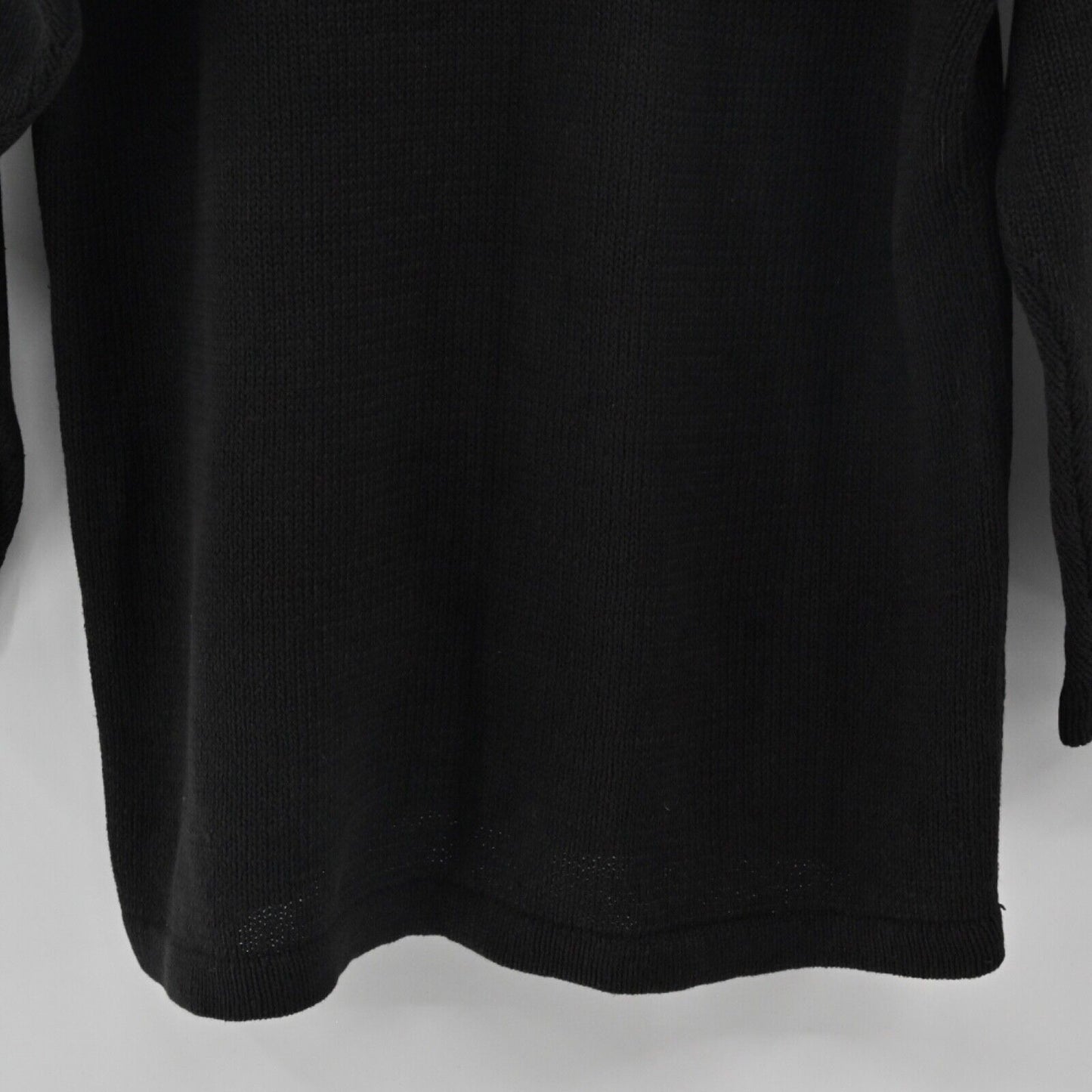 Vtg VICTORIA HARBOUR Sweater Womens Sz S Black Embroidered Butterfly Stamps 90s