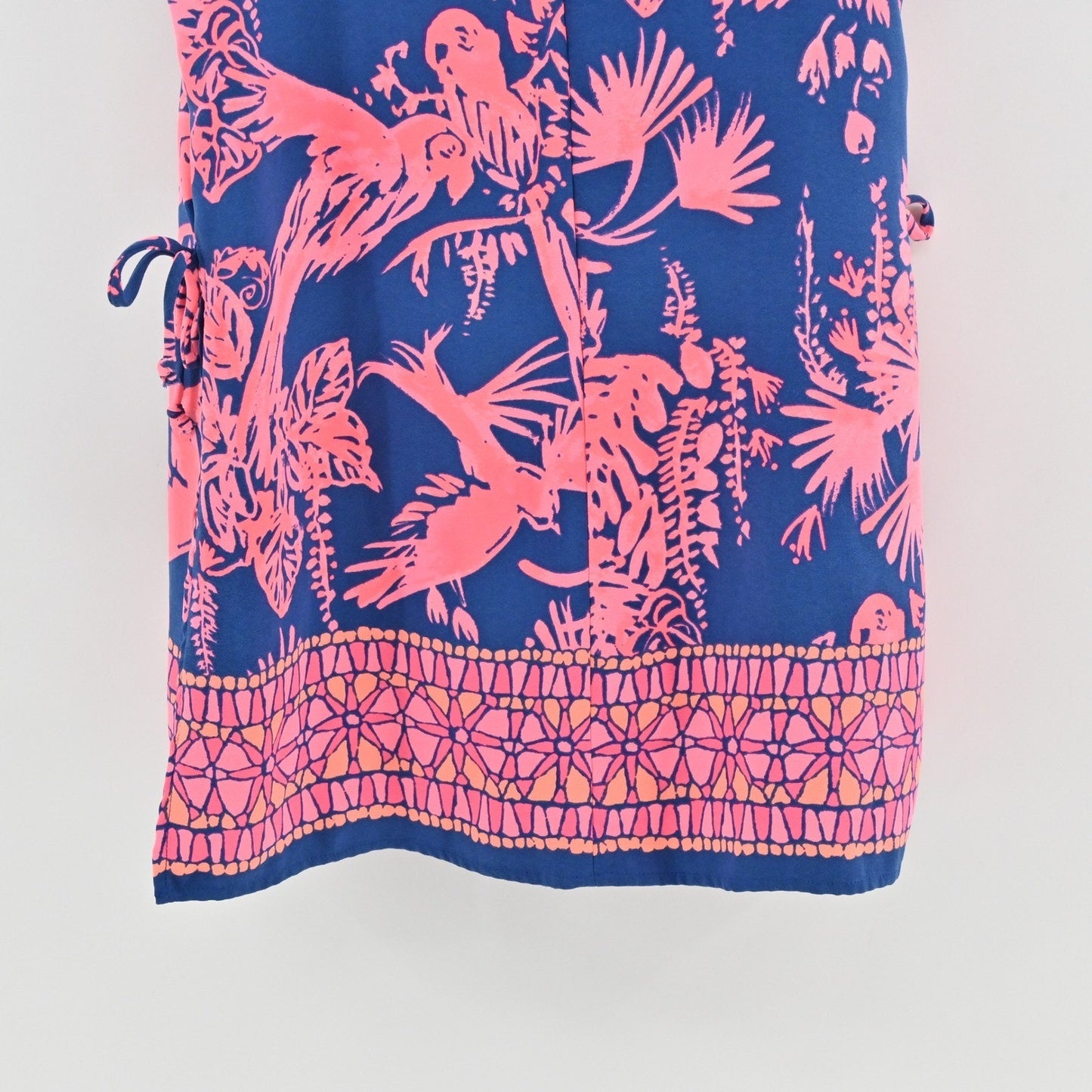 Lilly Pulitzer Donna Romper Sz 10 Indigo Night Caw Blue Pink Sleeveless Playsuit