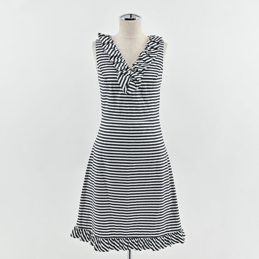 Kate Spade Striped Ruffle Dress Size 2 Nautical Sleeveless Breezy Preppy Cotton