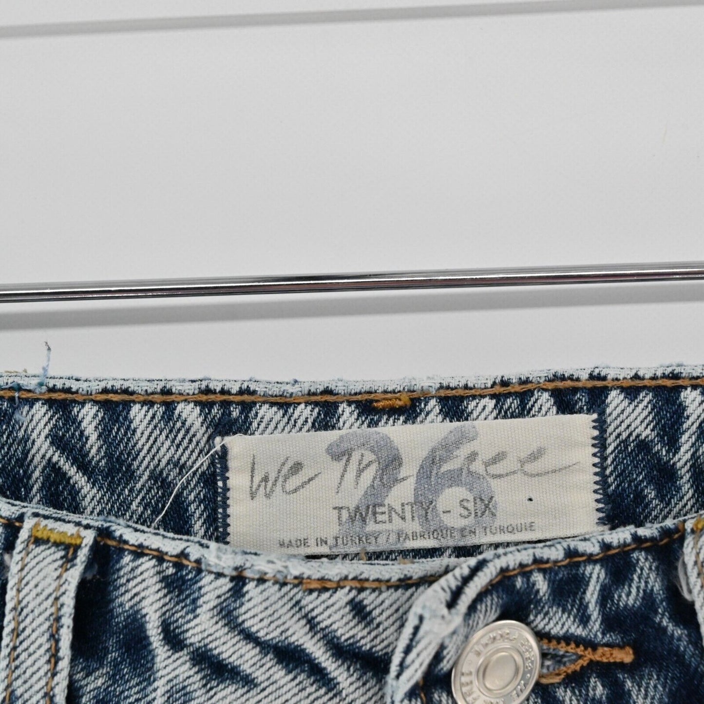 FREE PEOPLE Jeans Womens Size 26 My Own Lace Distressed Acid Wash We The Free