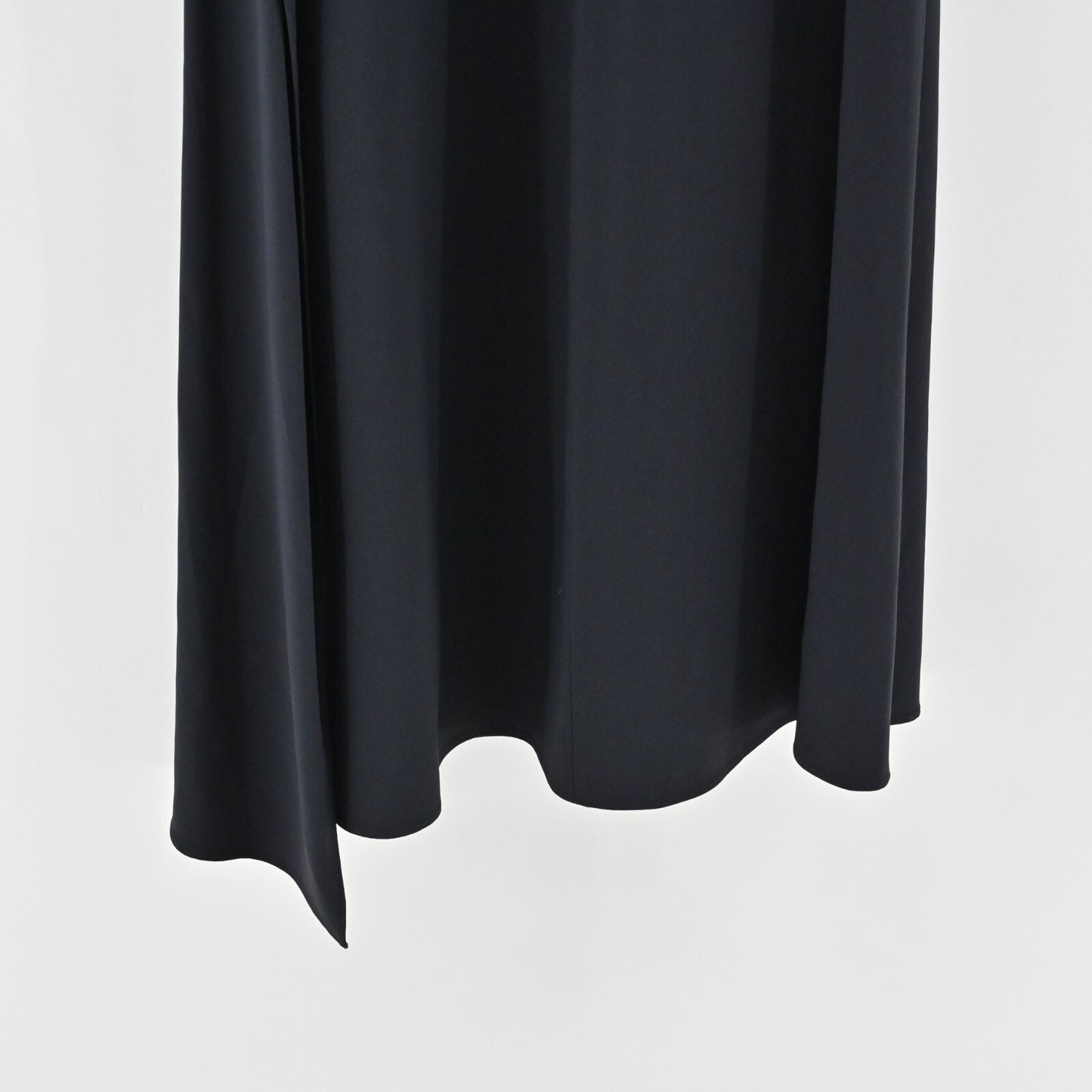 HELMUT LANG Silk Dress Size L Dark Navy Cold Shoulder Relaxed Trim Lagenlook