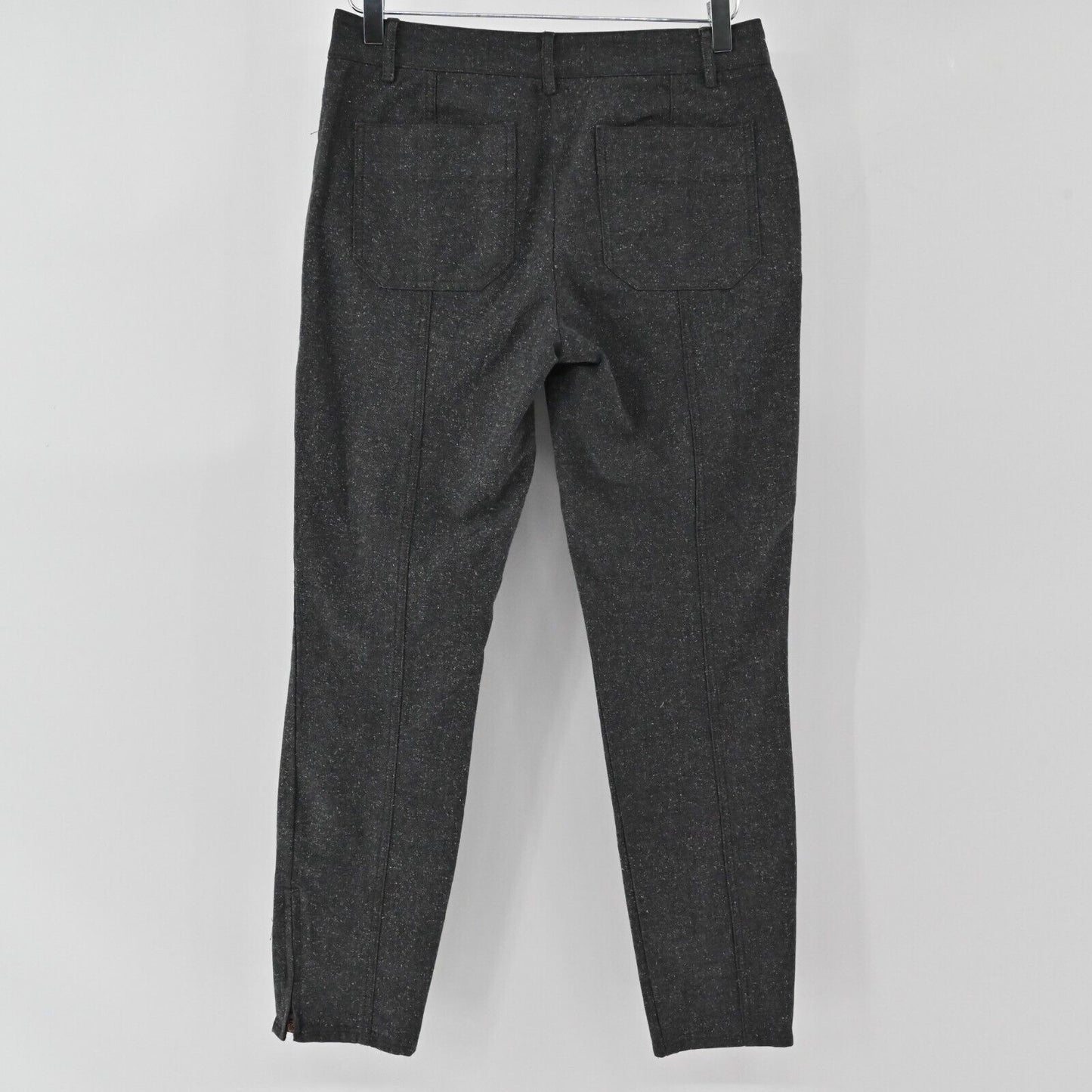 J CREW Pants Womens Size 4 Stretch Skinny Herringbone Grey Ankle Zip Academia