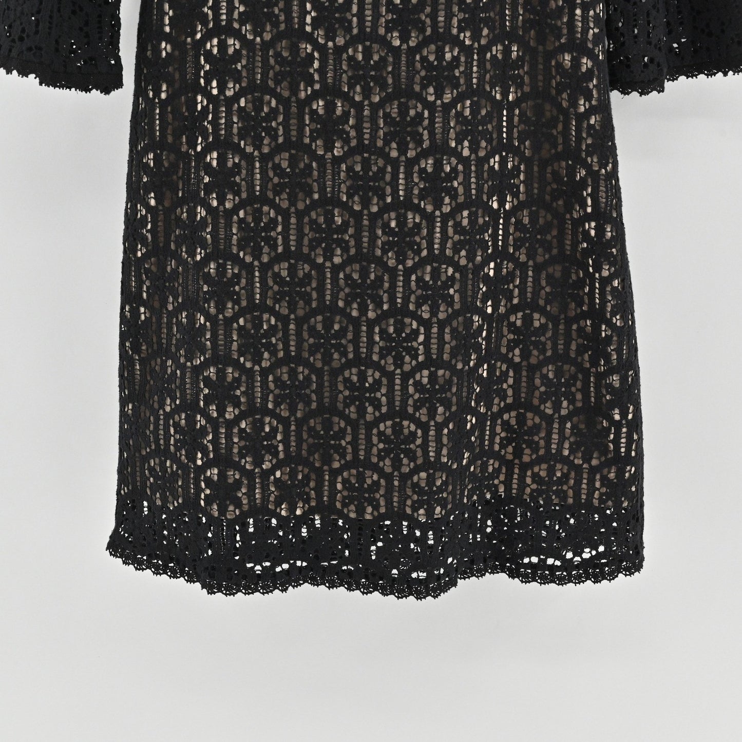 Milly Black Lace Dress Size 6 Milkmaid Bell Sleeve Whimsigoth Dark Romantic Y2k