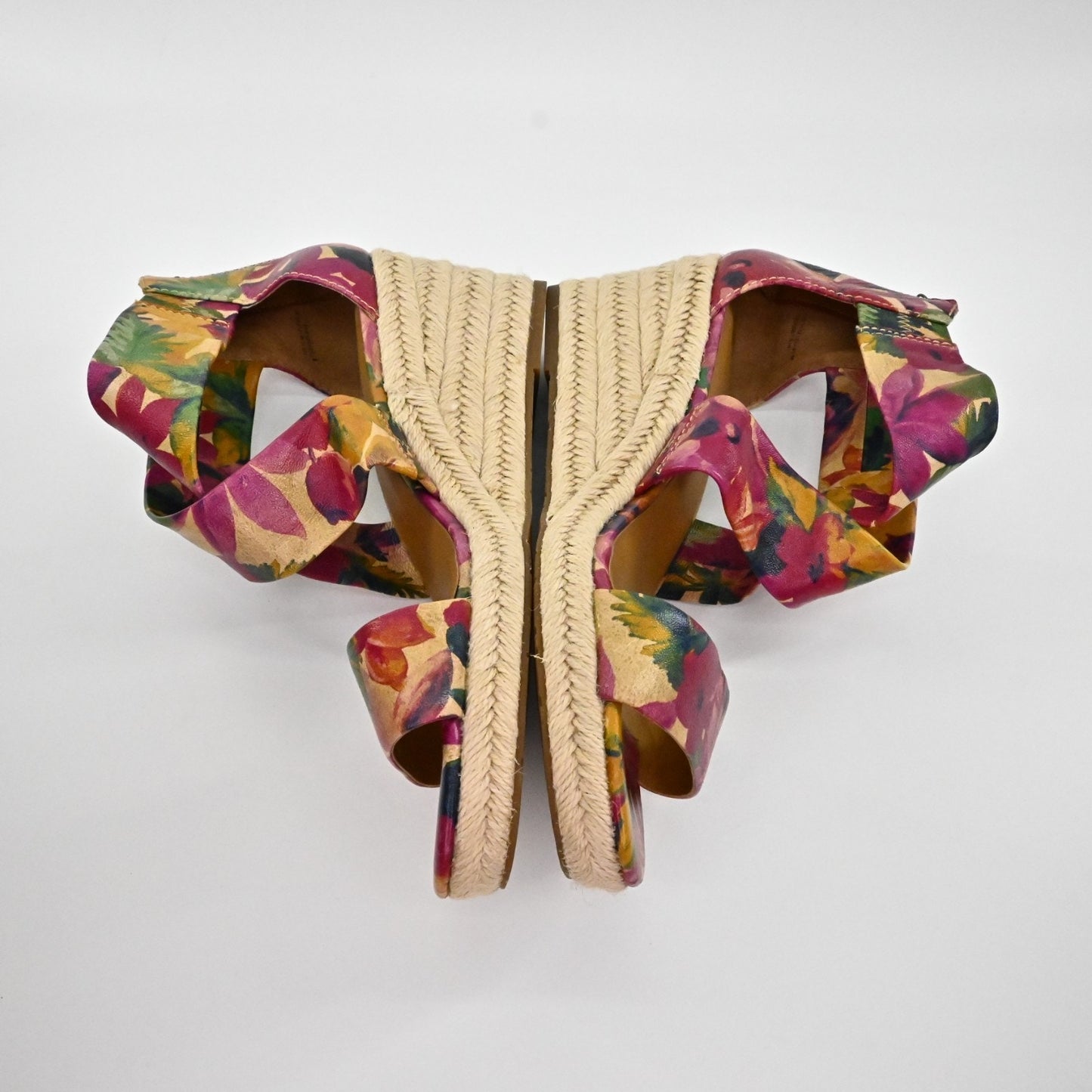 Patricia Nash Womens Rubia Leather Espadrille Wedge Sandals Size 11M Floral