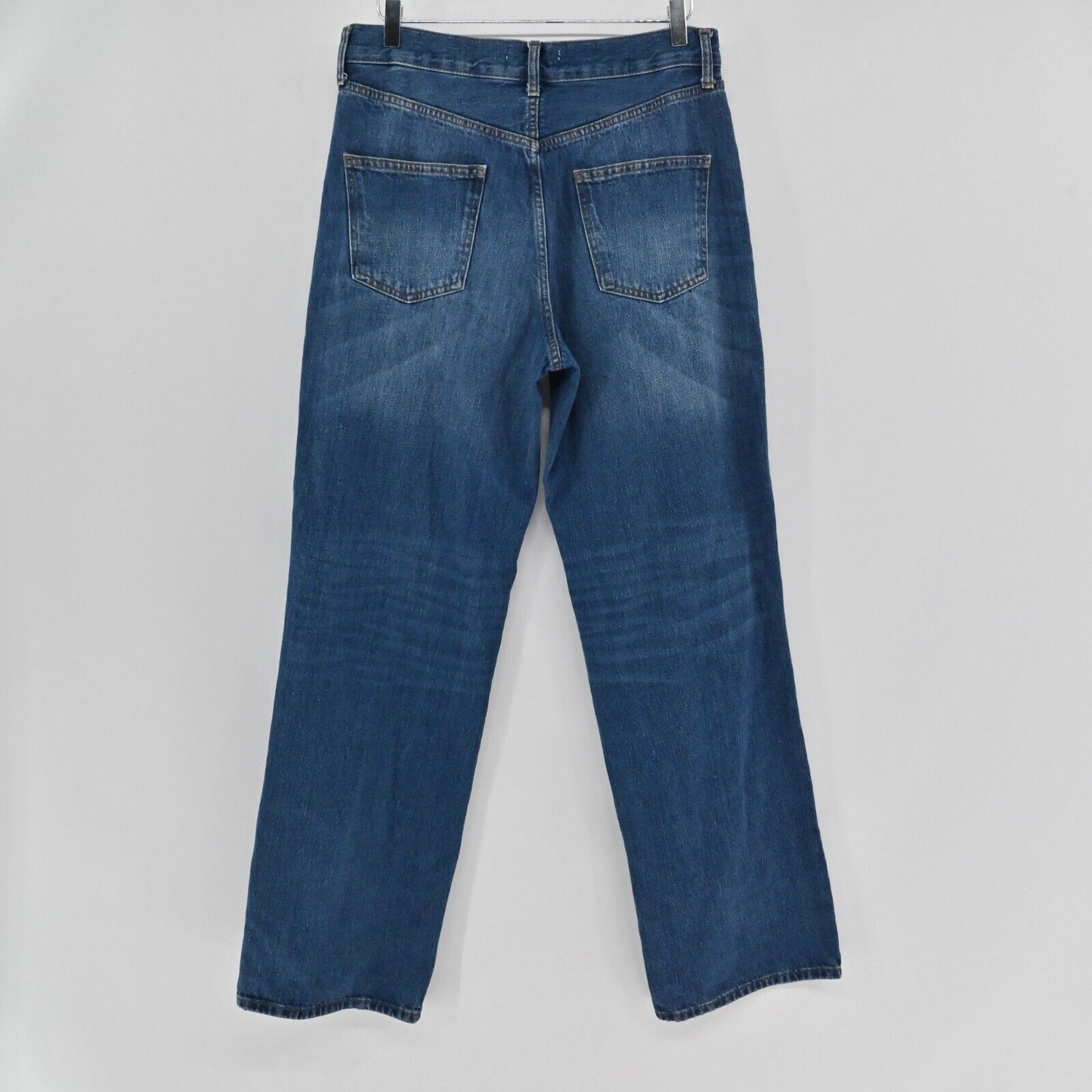 ZARA Jeans Womens Size 8 Wide Leg High Waisted Classic Blue Denim Casual Baggy