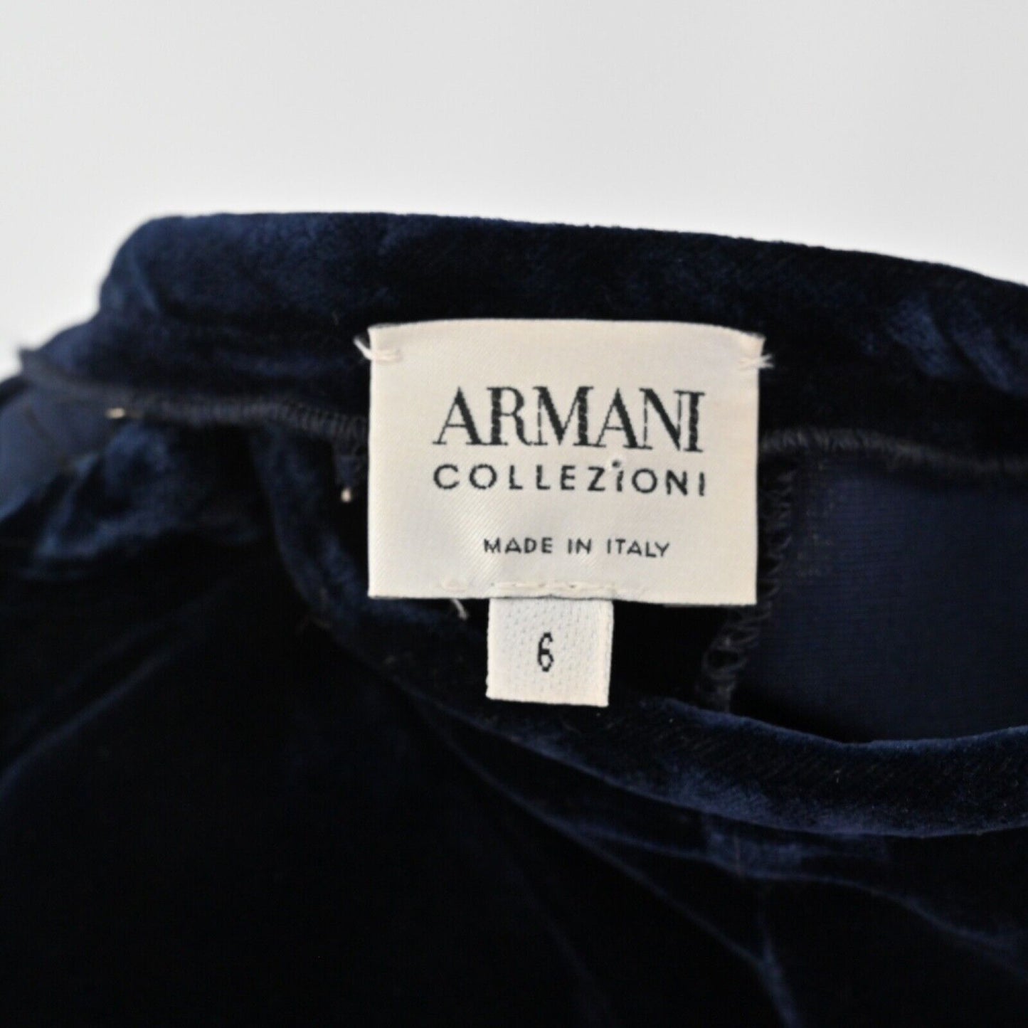 Vtg ARMANI COLLEZIONI Pants Womens Size 6 Velvet Navy Blue Silk Whimsigoth 90s