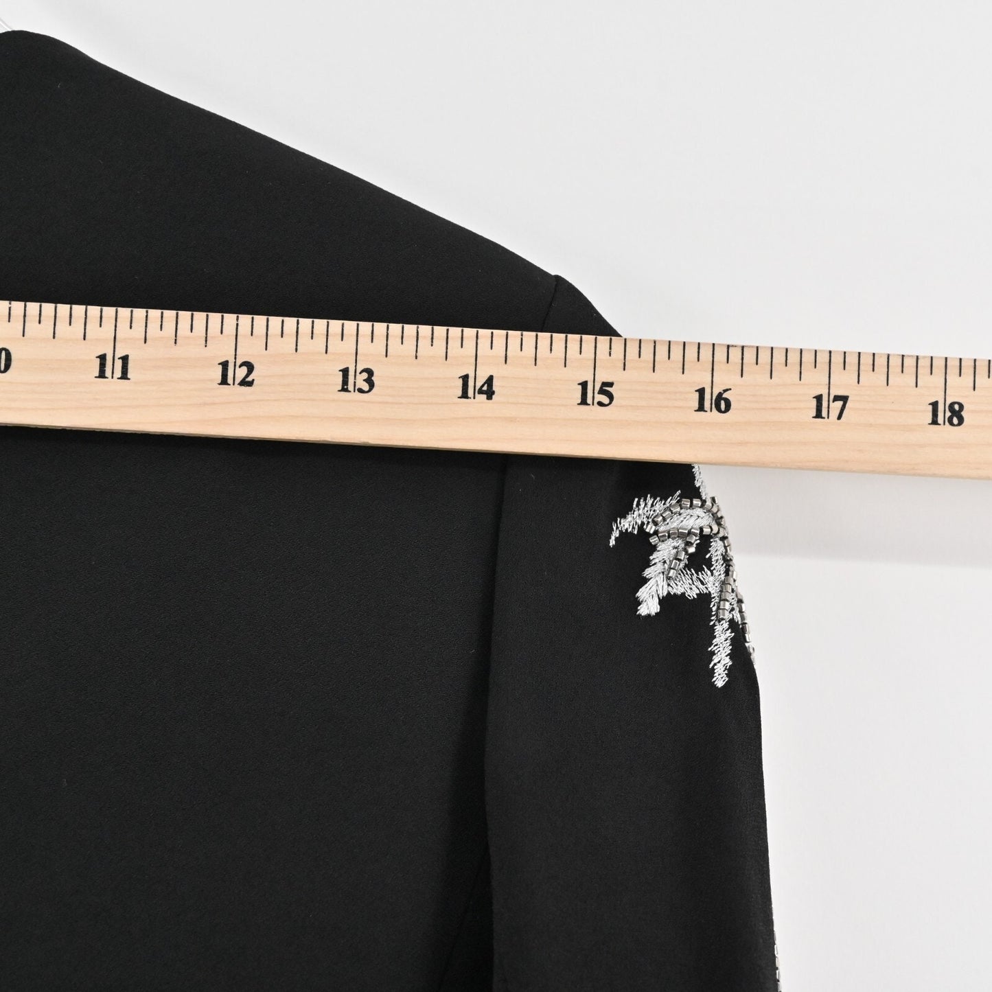 KOBI HALPERIN Embellished Jacket Womens Size S Black Beaded Palm Tree Blazer