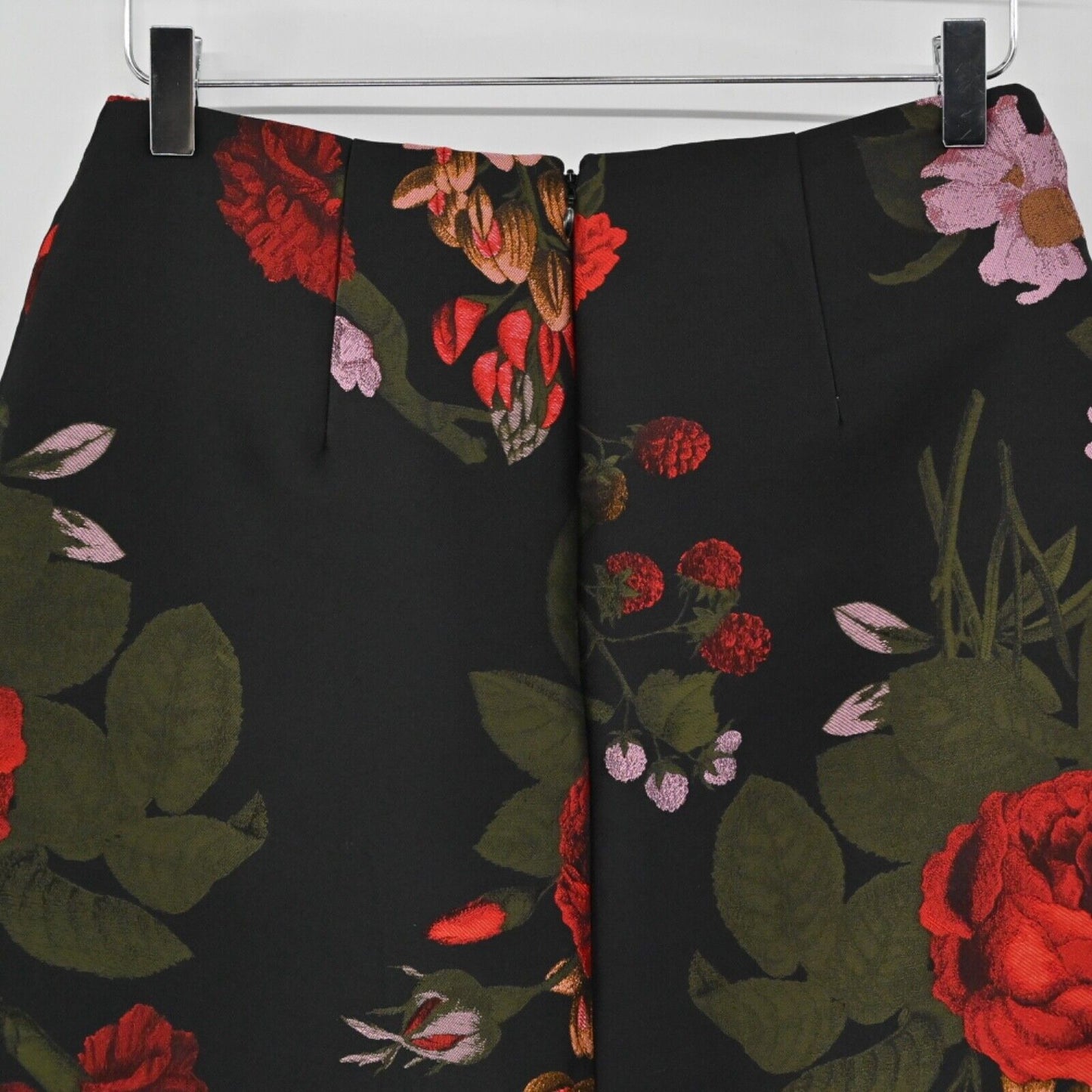 HUTCH Skirt Womens Size S Black Floral Jacquard Mini A Line Flare ANTHROPOLOGIE