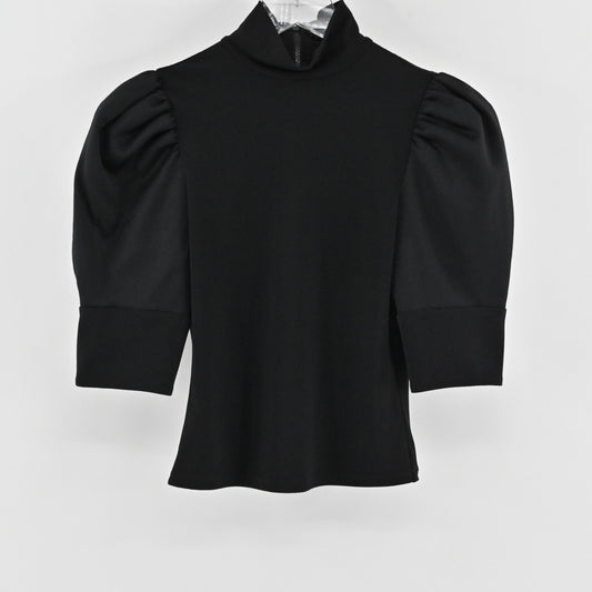 Alice Olivia Womens Mckayla Turtleneck Crop Top Size XS Black Classics Blouse
