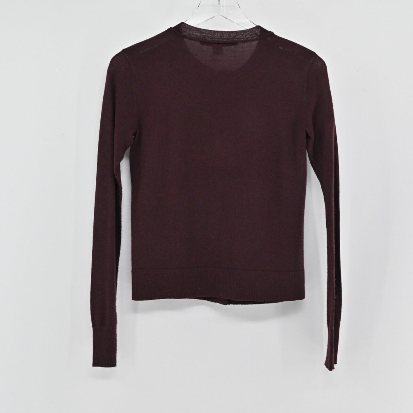 DIANE VON FURSTENBERG Womens Skirt Set Size 0 Cardigan Burgundy Sequin Sweater