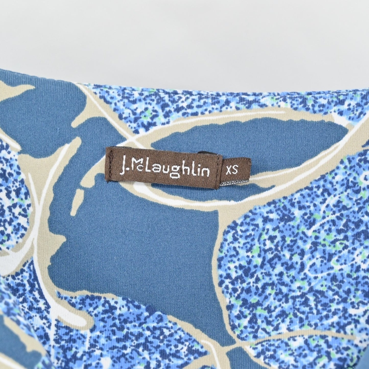 J MCLAUGHLIN Carly Dress Size XS Catalina Cloth Stretch Blue Floral Print