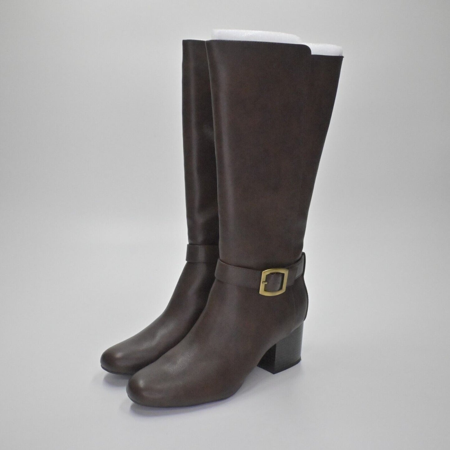 AEROSOLES Boots Womens Size 11M Patience Dark Brown Combo Knee High Block Heel