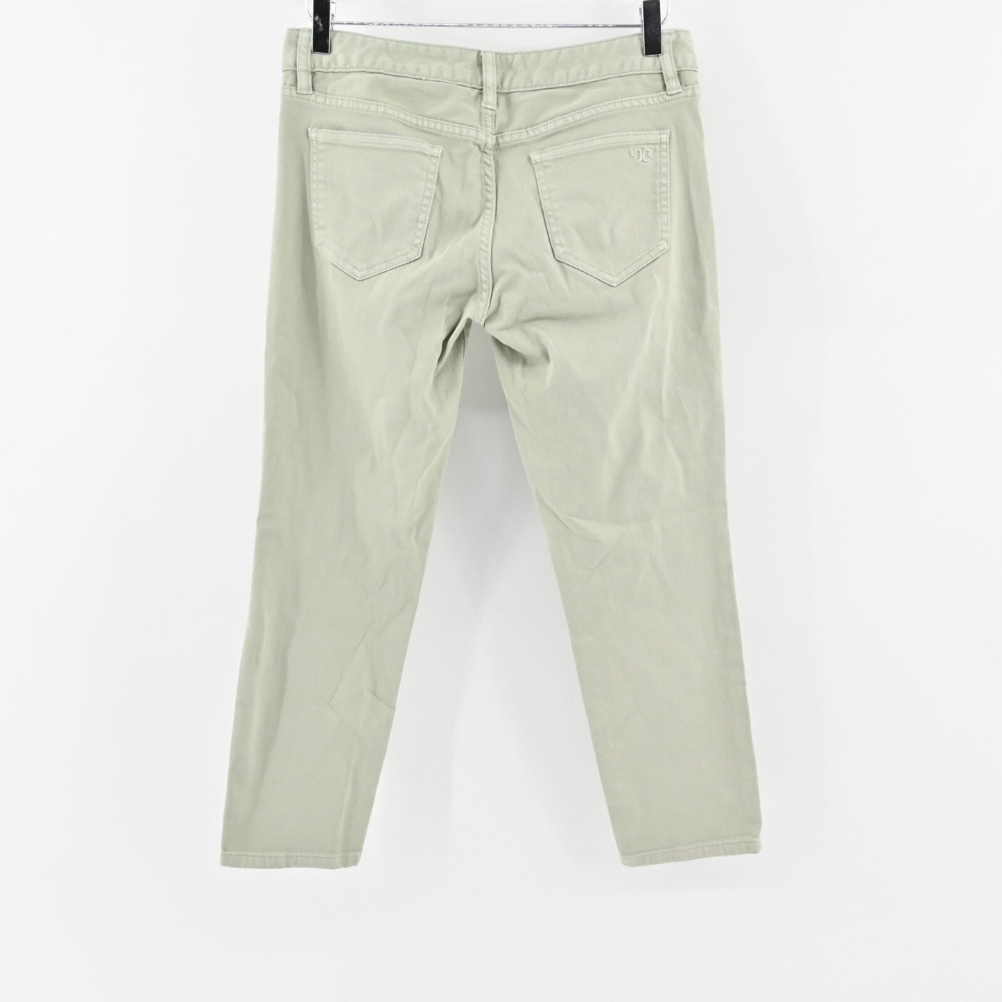 Tory Burch Jeans Womens Size 28 Alexa Cropped Skinny Leg Green Mid Rise Denim