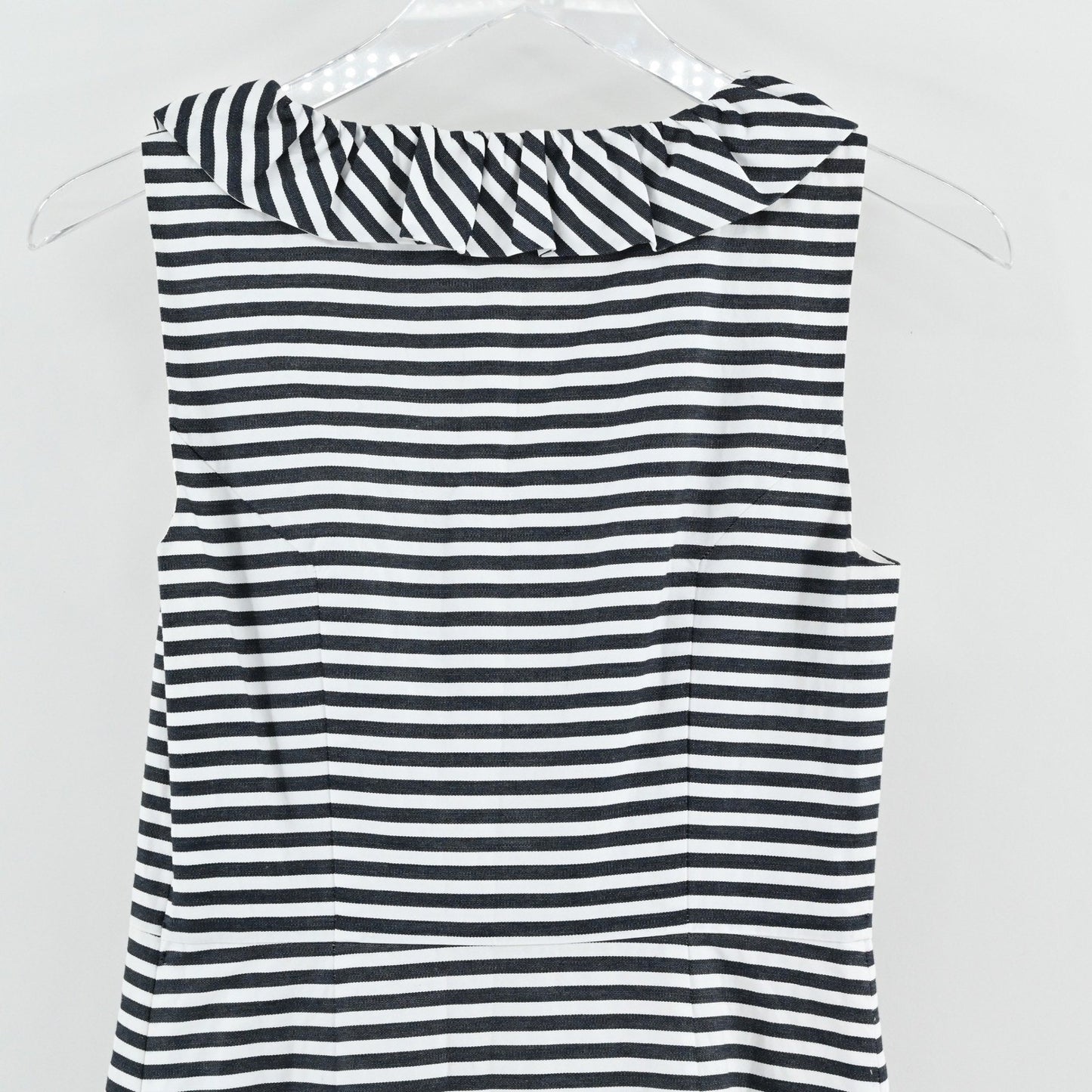 Kate Spade Striped Ruffle Dress Size 2 Nautical Sleeveless Breezy Preppy Cotton