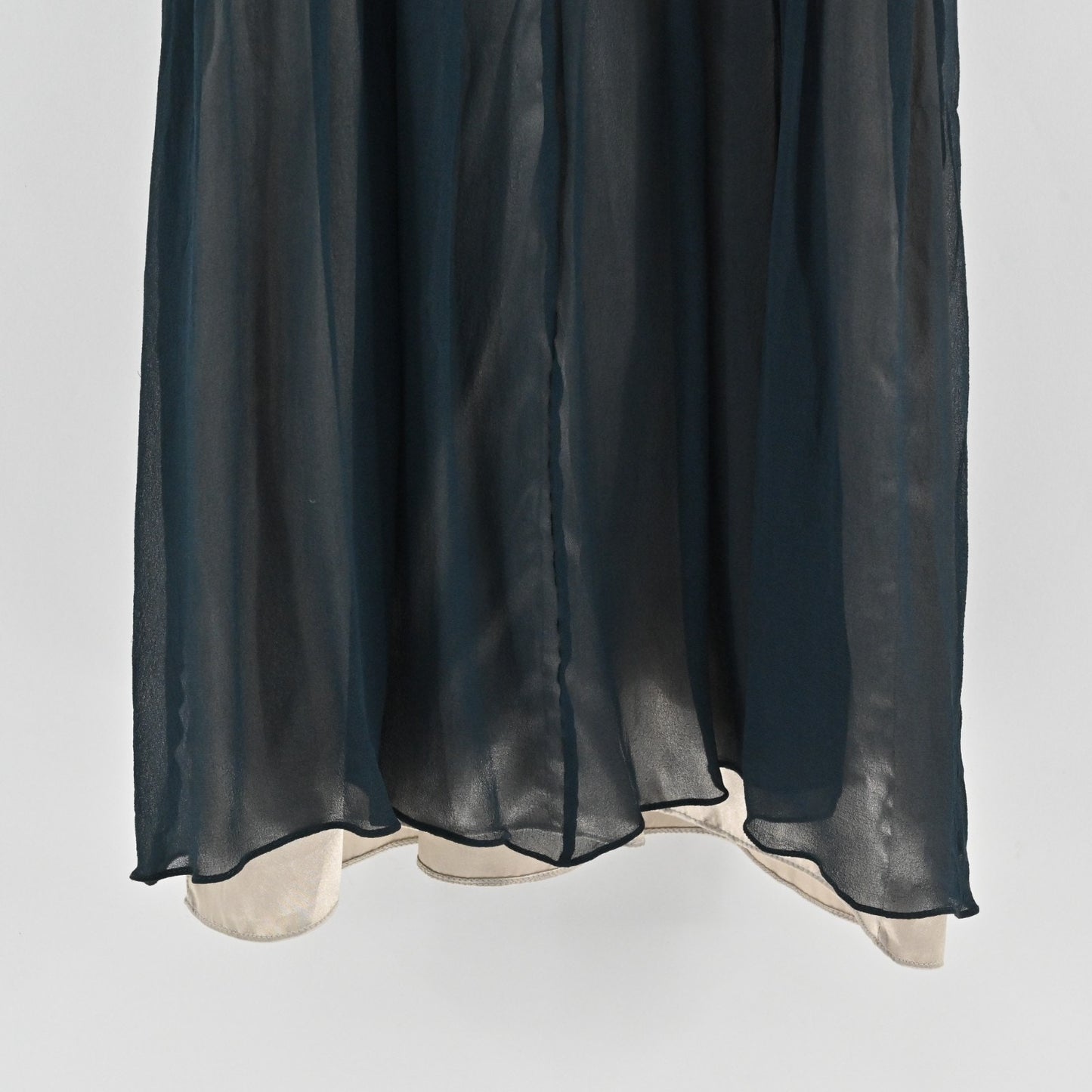 Niteline Silk Chiffon Beaded Dress Size 2 Black Sleeveless Empire Waist Cocktail