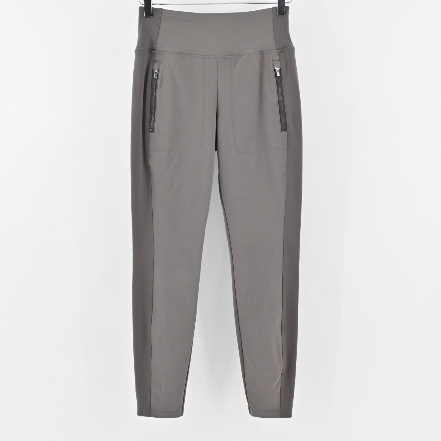 ATHLETA Womens Headlands Hybrid Pants Size 6 Tight Shale Gray Zip Pocket Pull On
