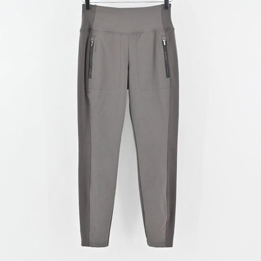 ATHLETA Womens Headlands Hybrid Pants Size 6 Tight Shale Gray Zip Pocket Pull On
