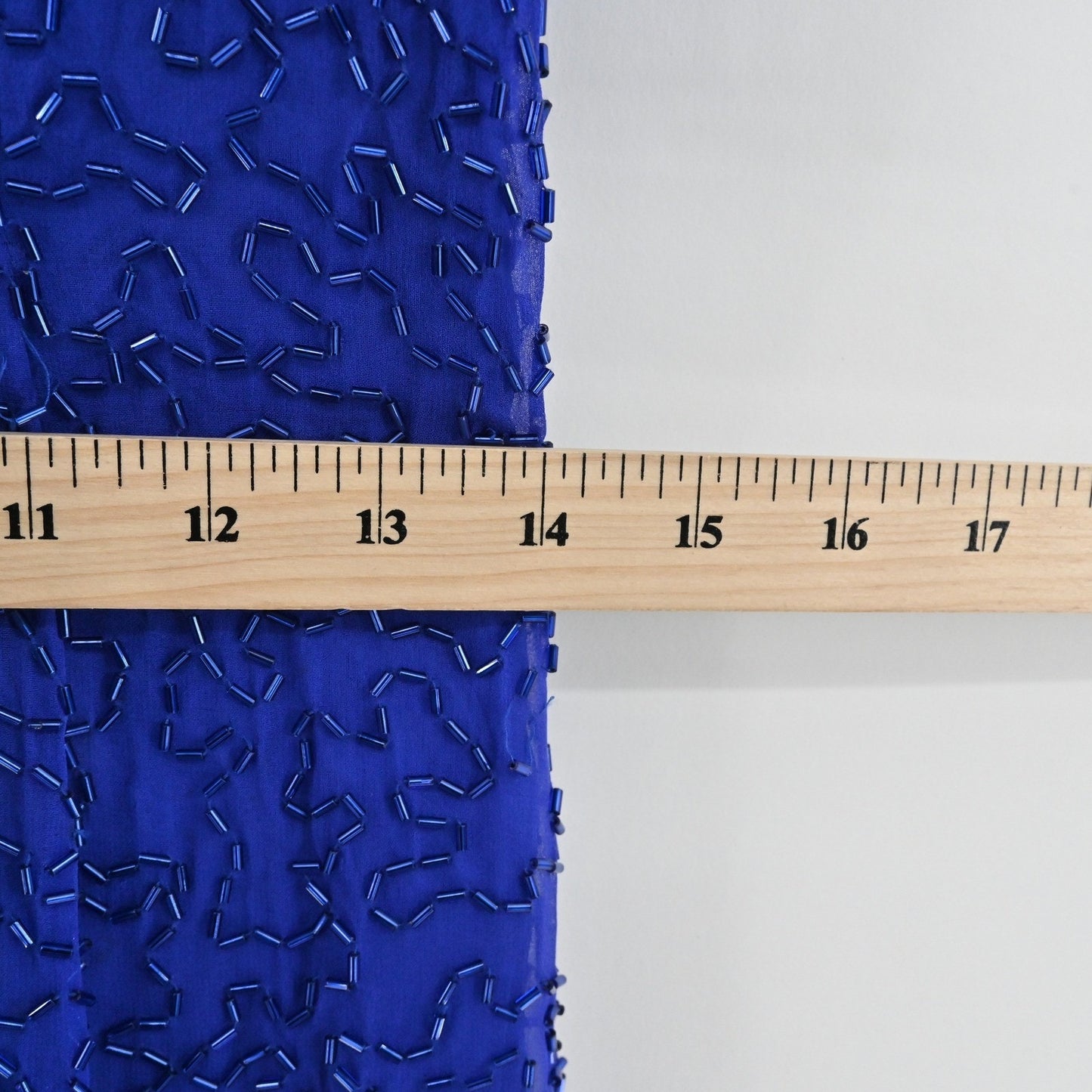 Vtg 80s Niteline Silk Beaded Sequin Dress Size 6 Blue Cocktail High Neck Fringe