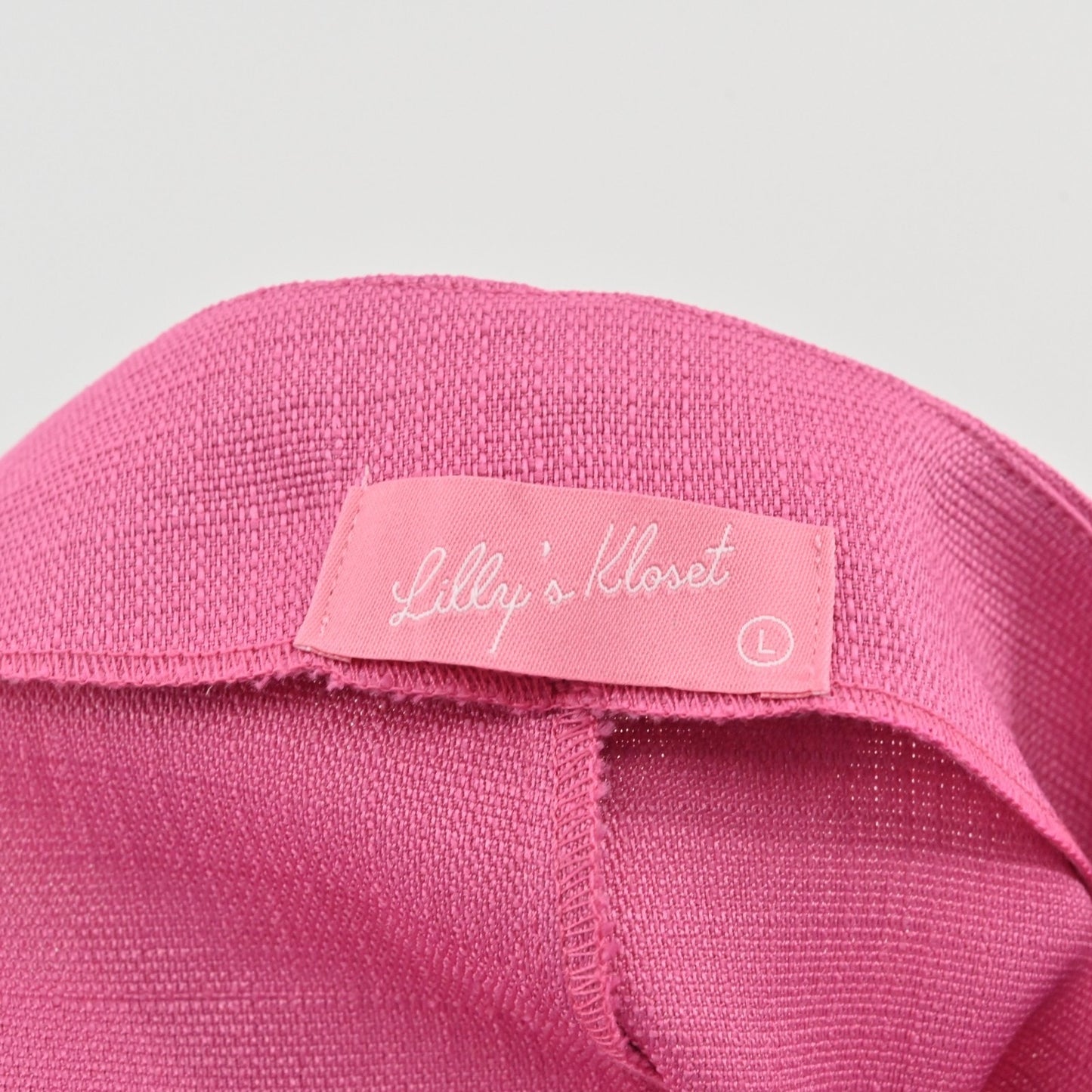Lillys Kloset Womens Pink Wide Leg Pant Set Size L Shirred Collar Barbiecore New