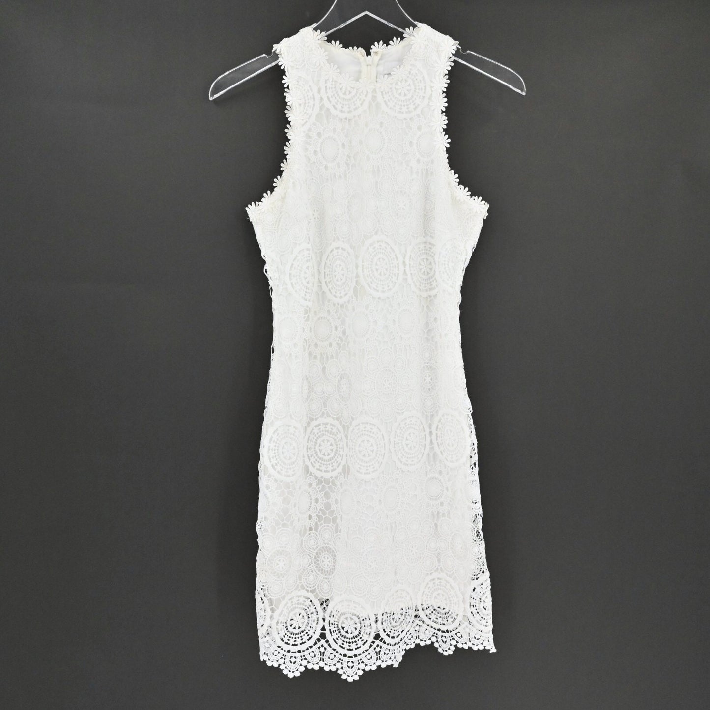 LIKELY Guipure Lace Dress Size 0 White Bridal Crochet Mini Sleeveless Sheath