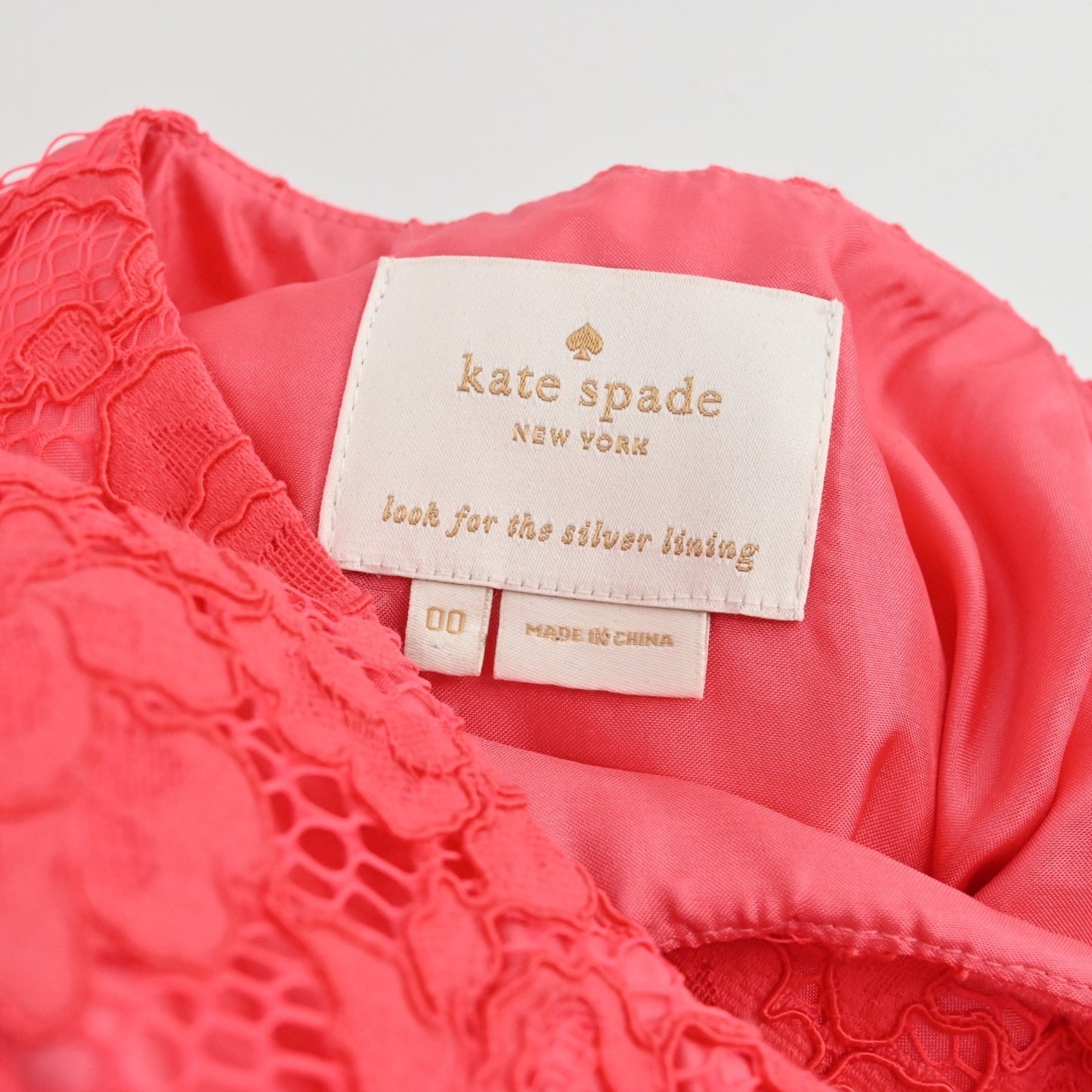 Kate Spade High Low Lace Dress Size 00 Take A Walk On The Wild Side Geranium