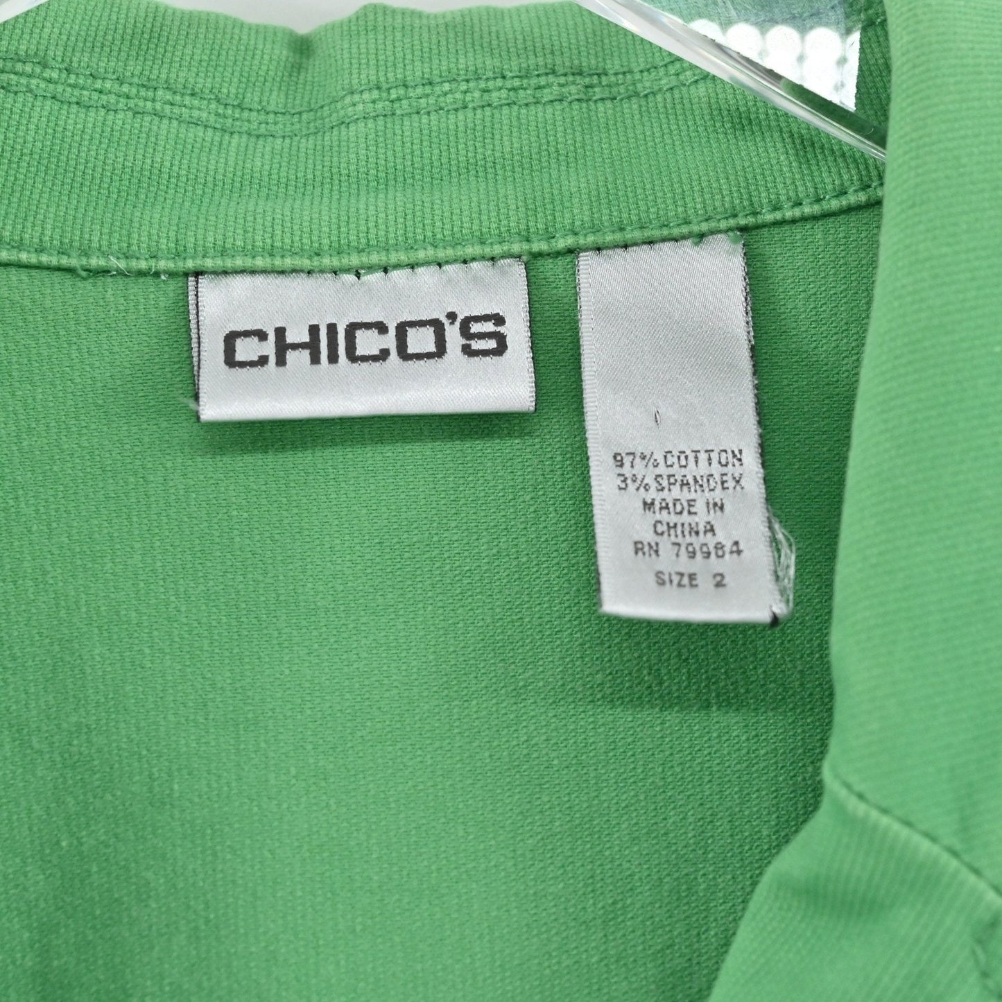 Vtg Chicos Womens Green Corduroy Jacket Size L Cotton Button Eclectic Bold Retro