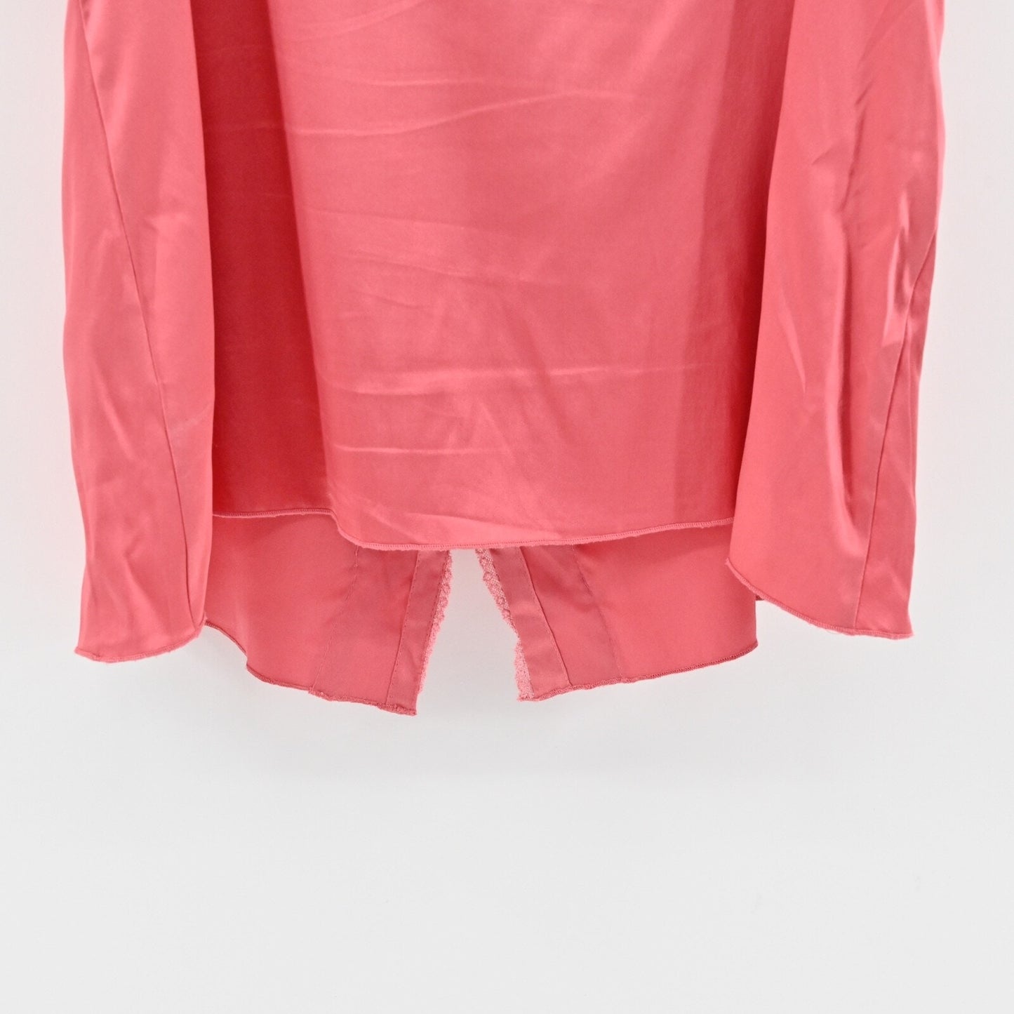 Vtg Y2k PAIGE Babydoll Silk Top Womens Size L Pink Layered Lace Satin Camisole